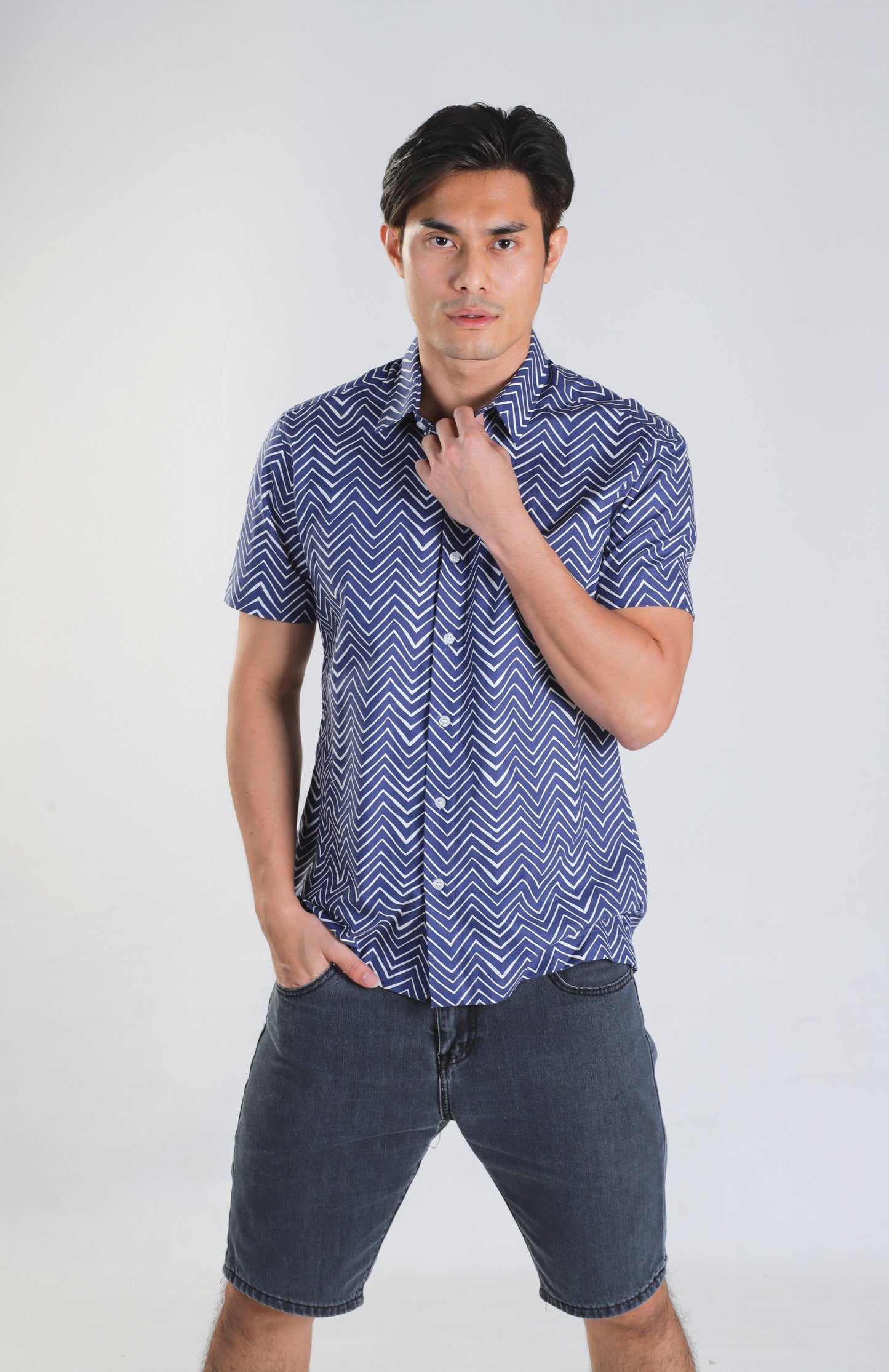 Jaeron Blue Chevron Shirt