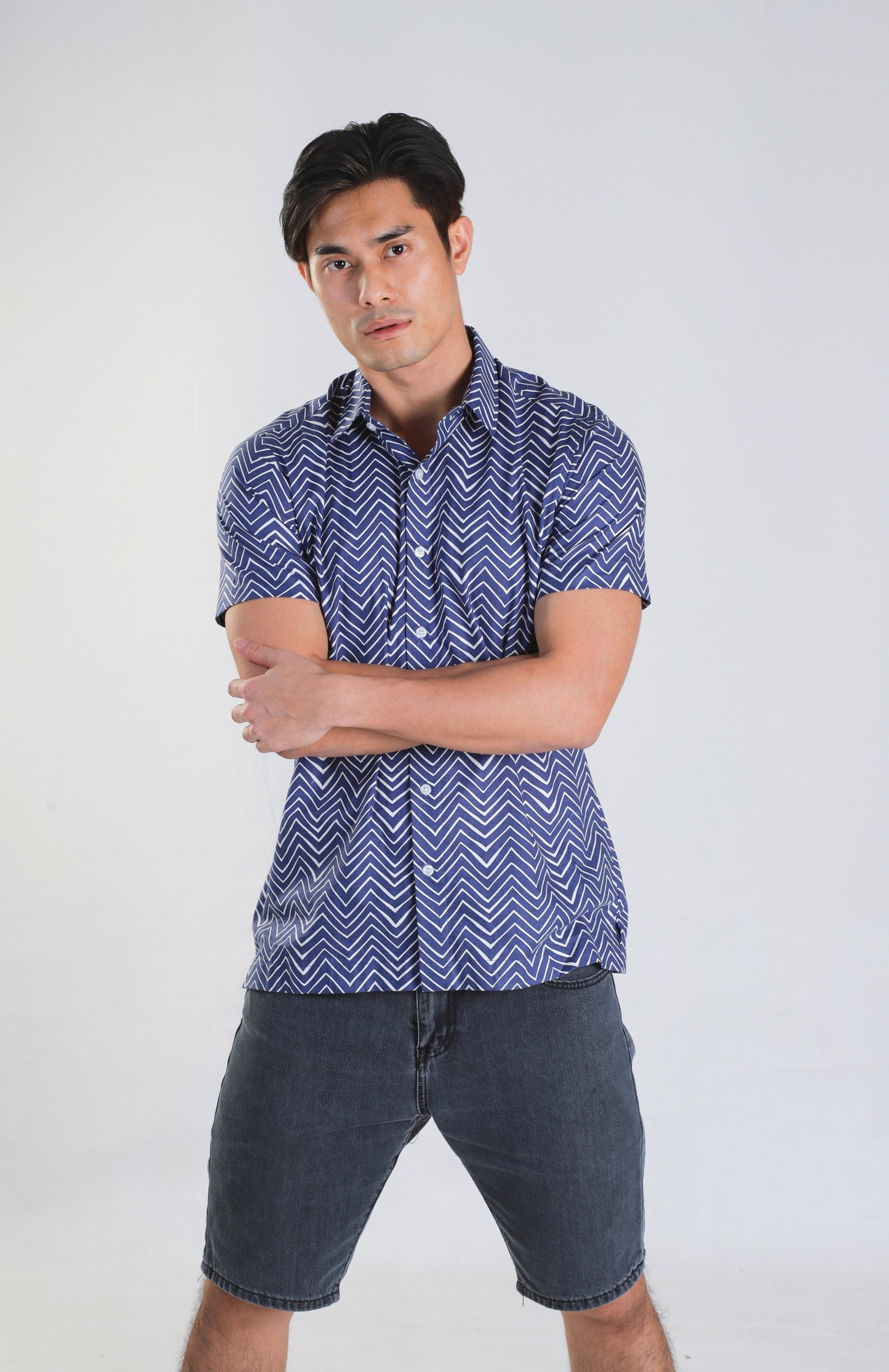 Jaeron Blue Chevron Shirt