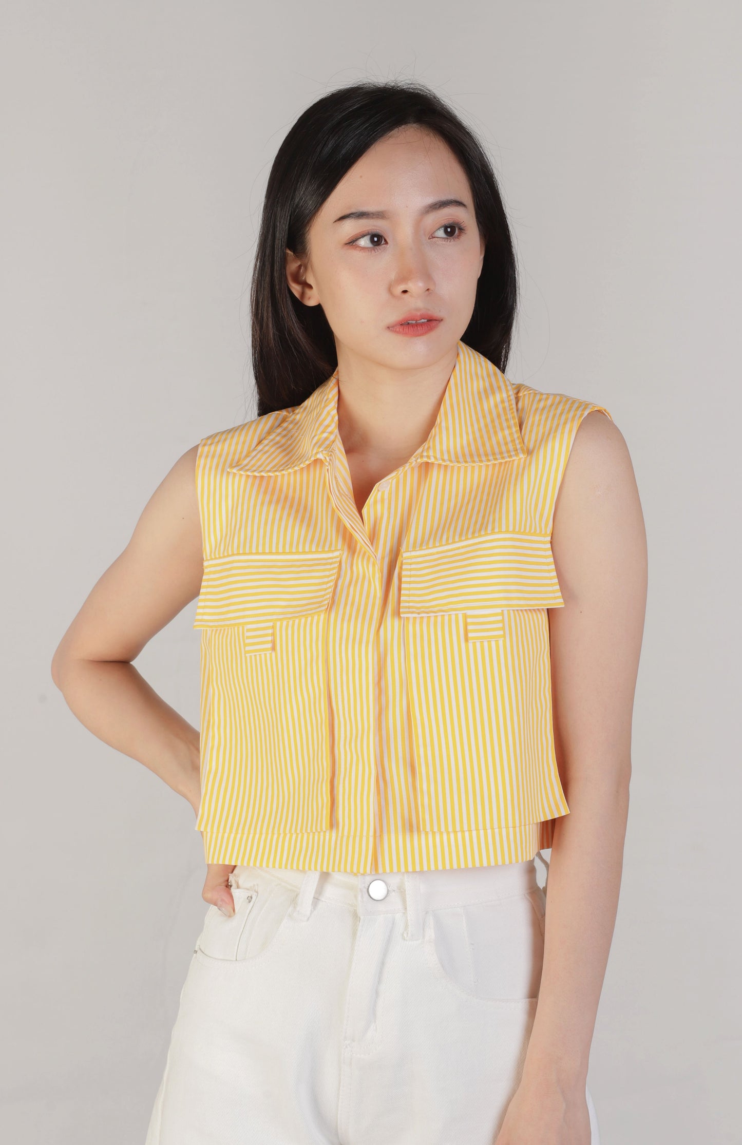 Jordyn Front Pocket Top - Yellow