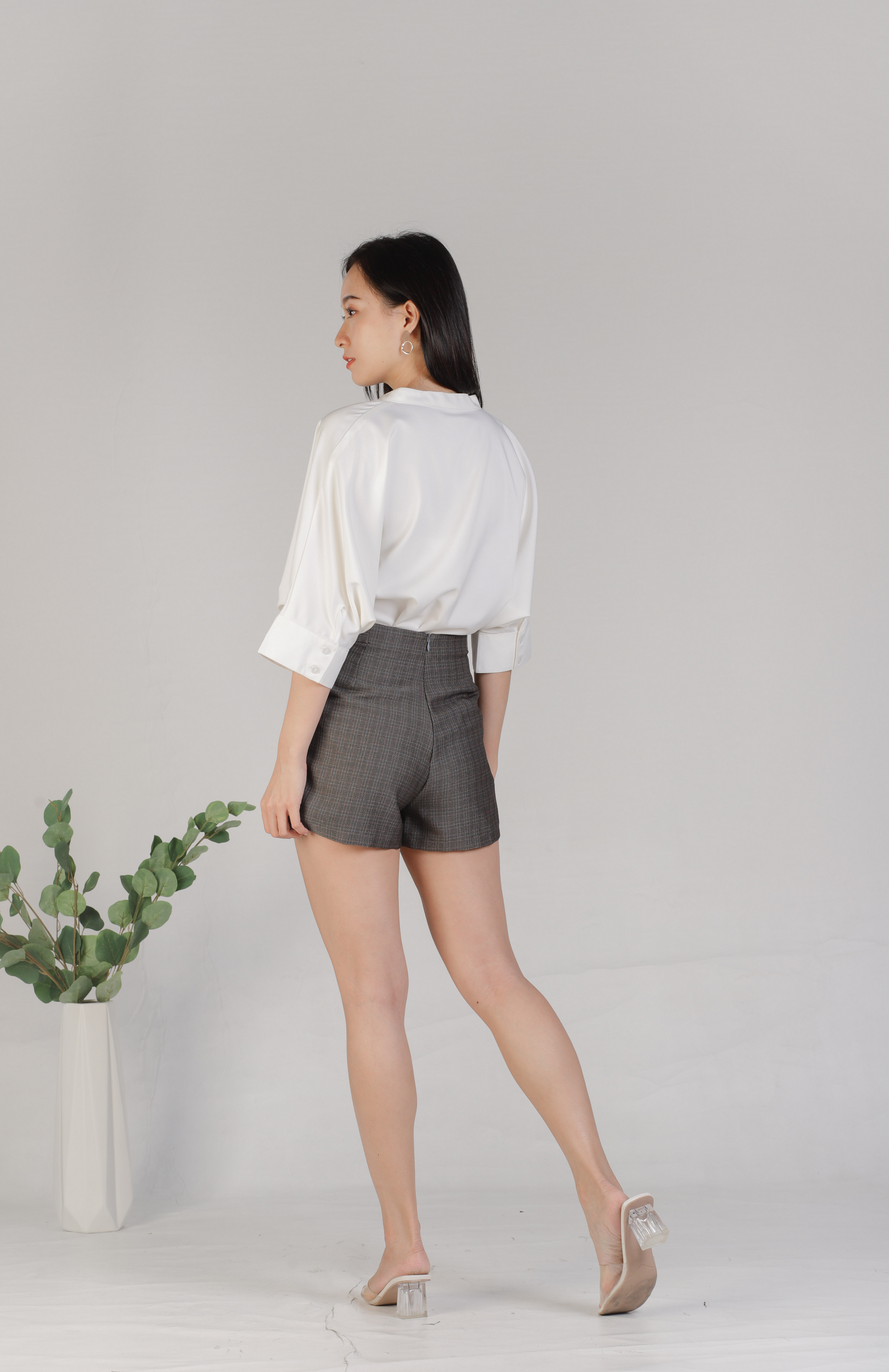 Mollie Mandarin Collar Tunic - Ivory