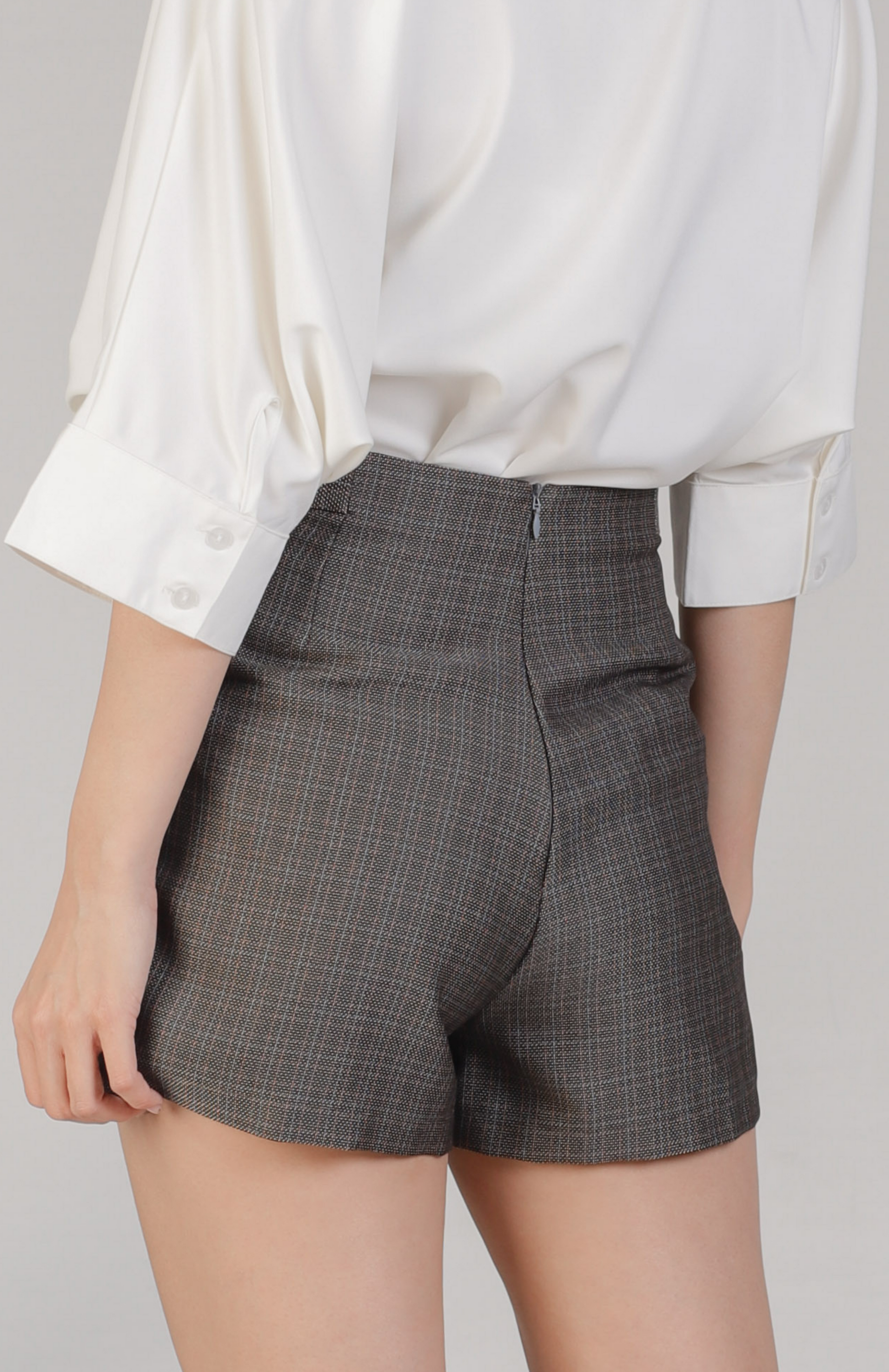 Madelyn Buttoned Bottom - Dark Checks