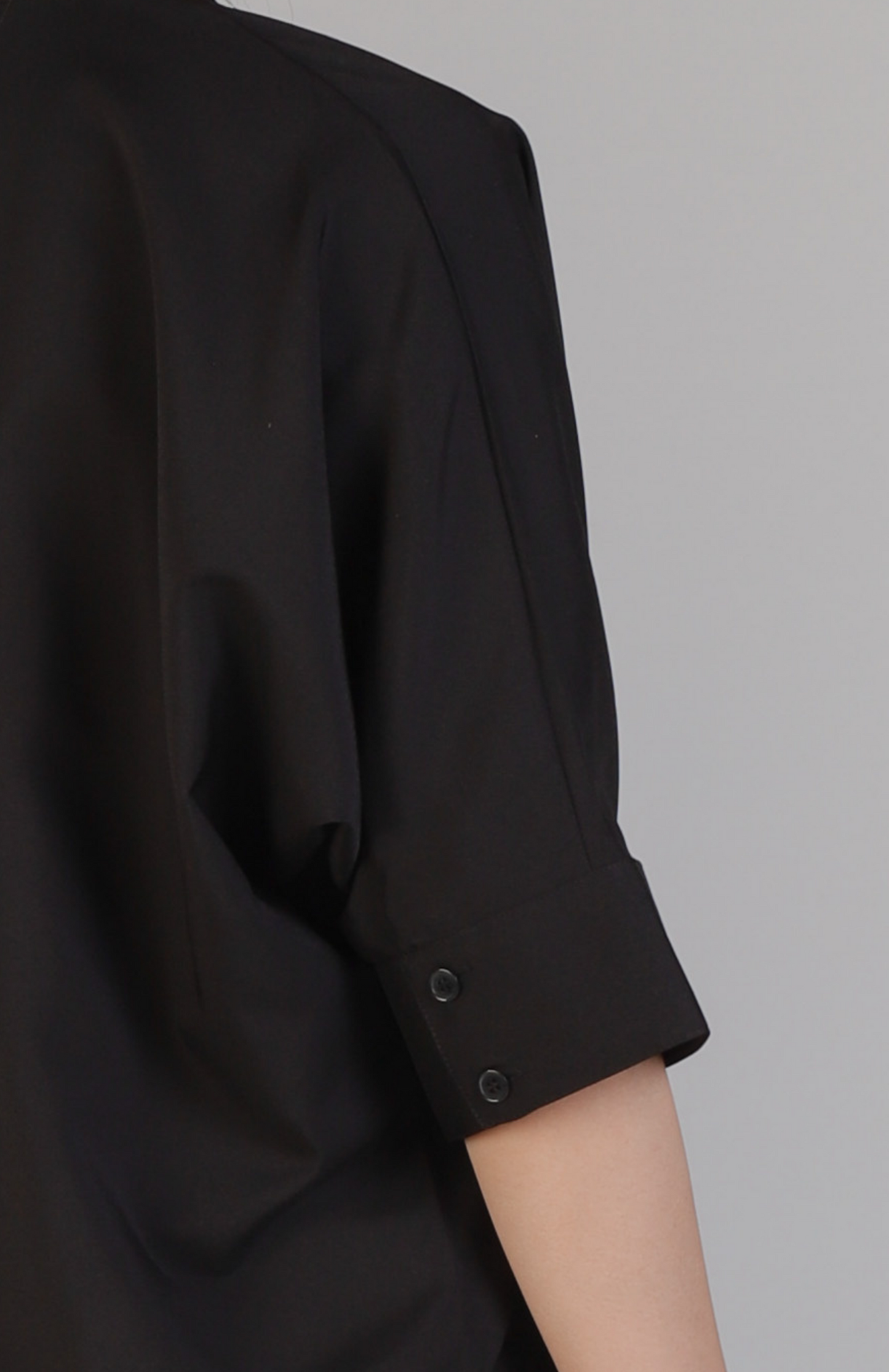 Mollie Mandarin Collar Tunic - Black