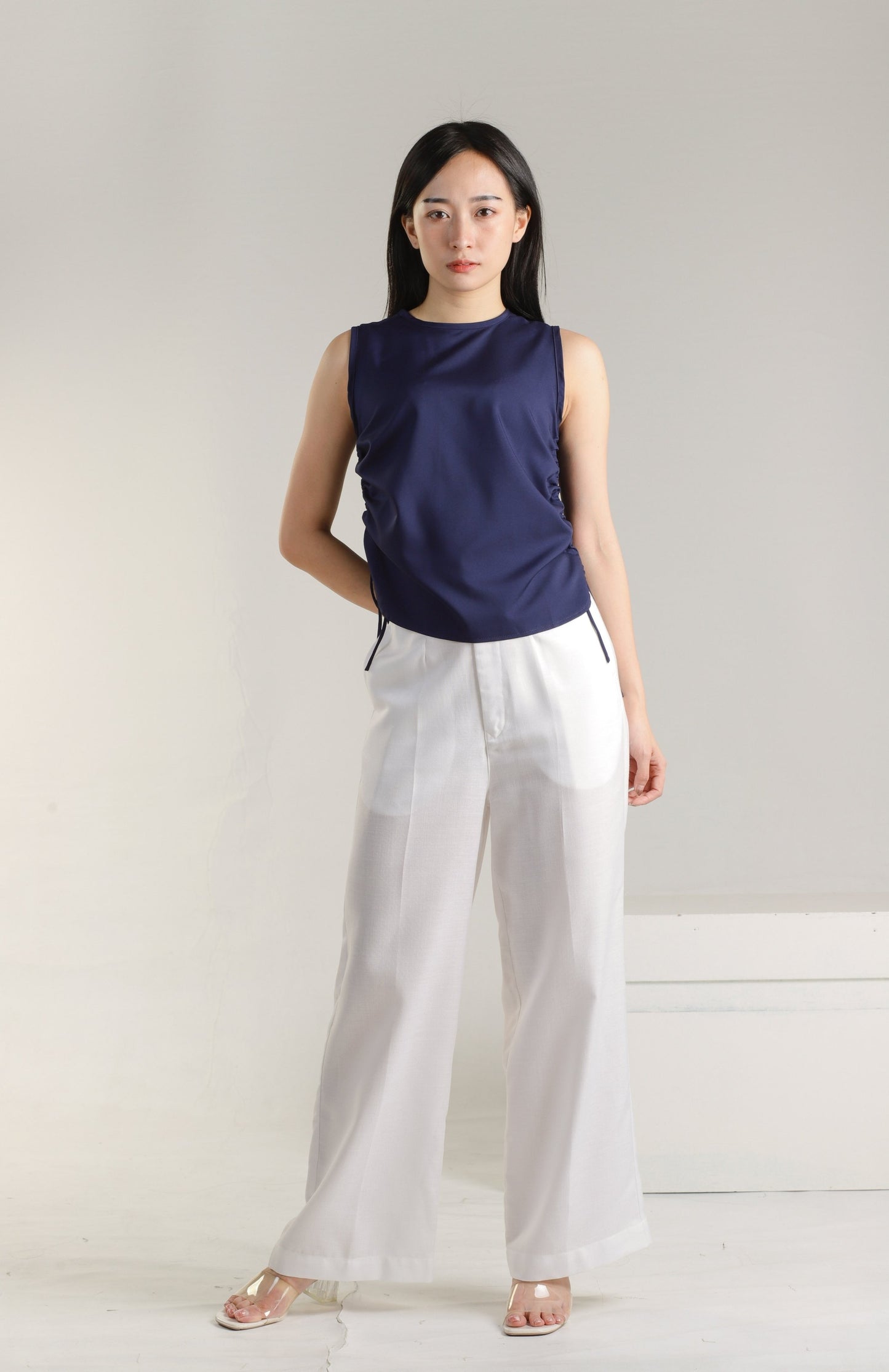 Arin Ruched Top - Navy