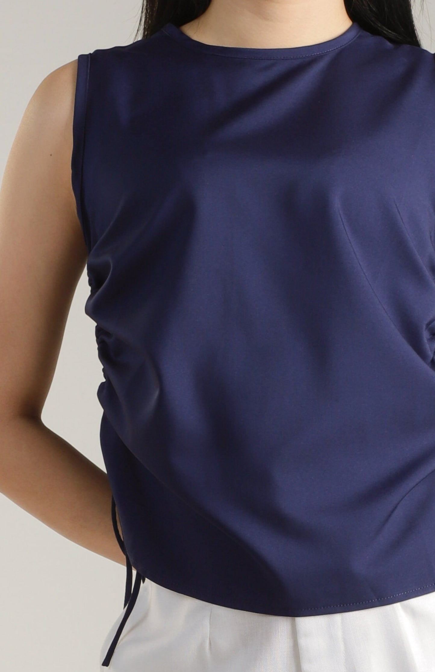 Arin Ruched Top - Navy