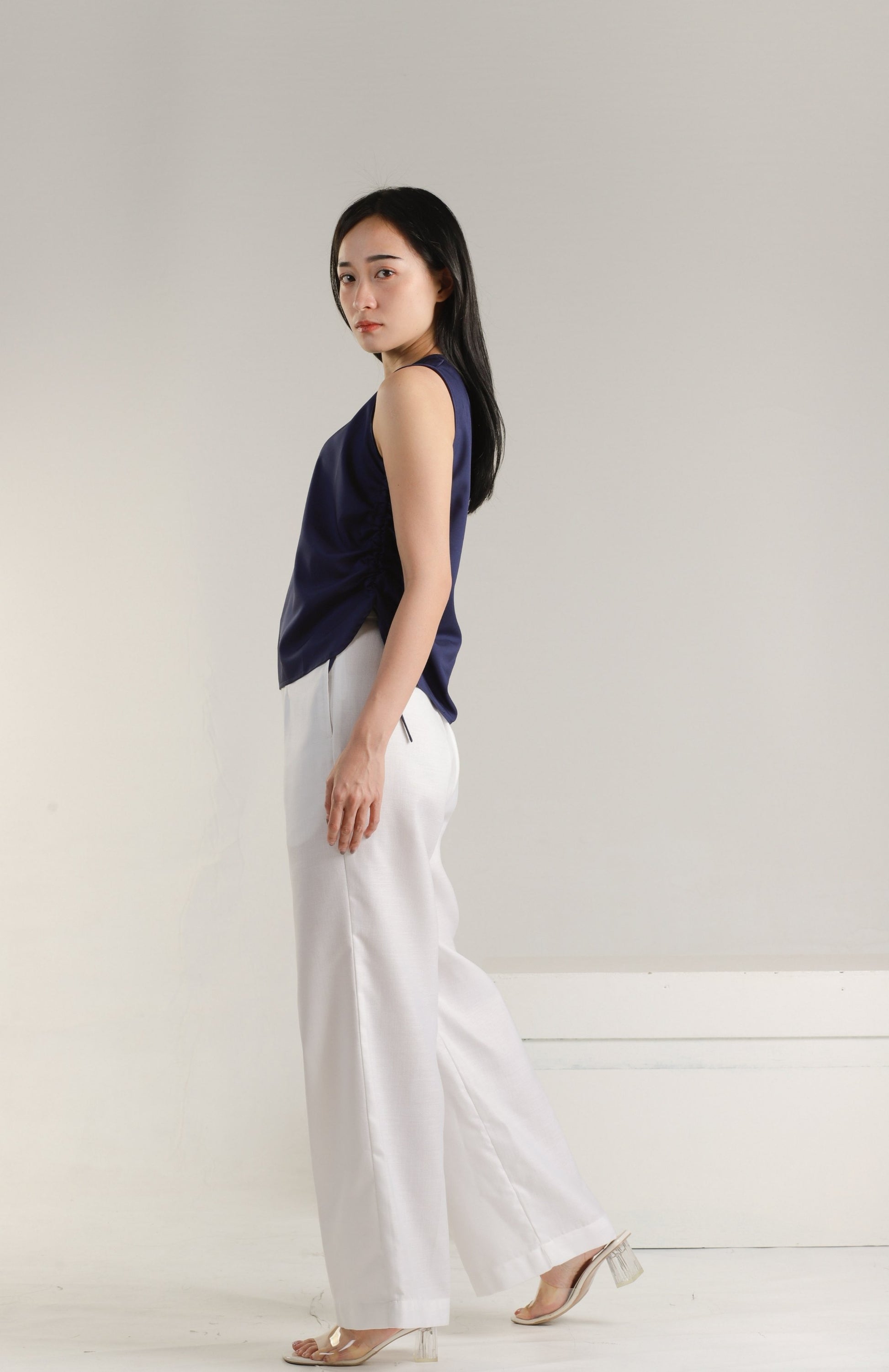 Arin Ruched Top - Navy