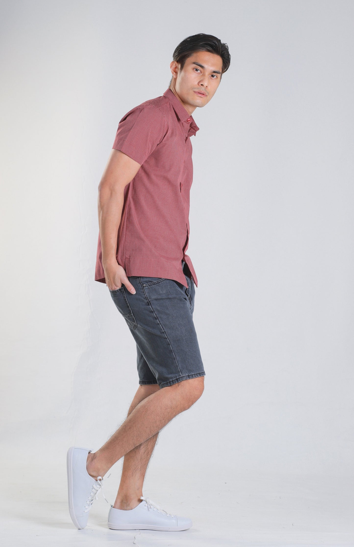 Jream Maroon Checks Shirt