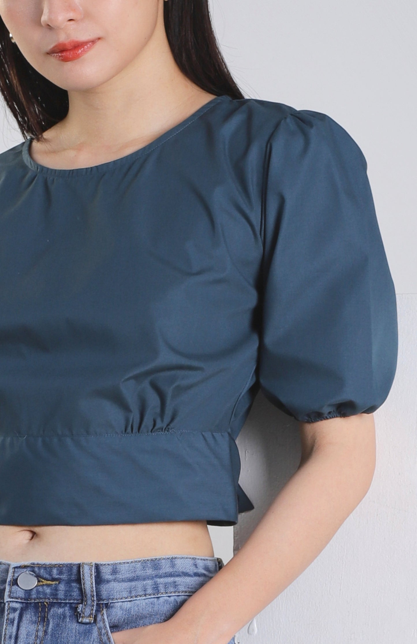 Jadine Ribbon Top - Turquoise