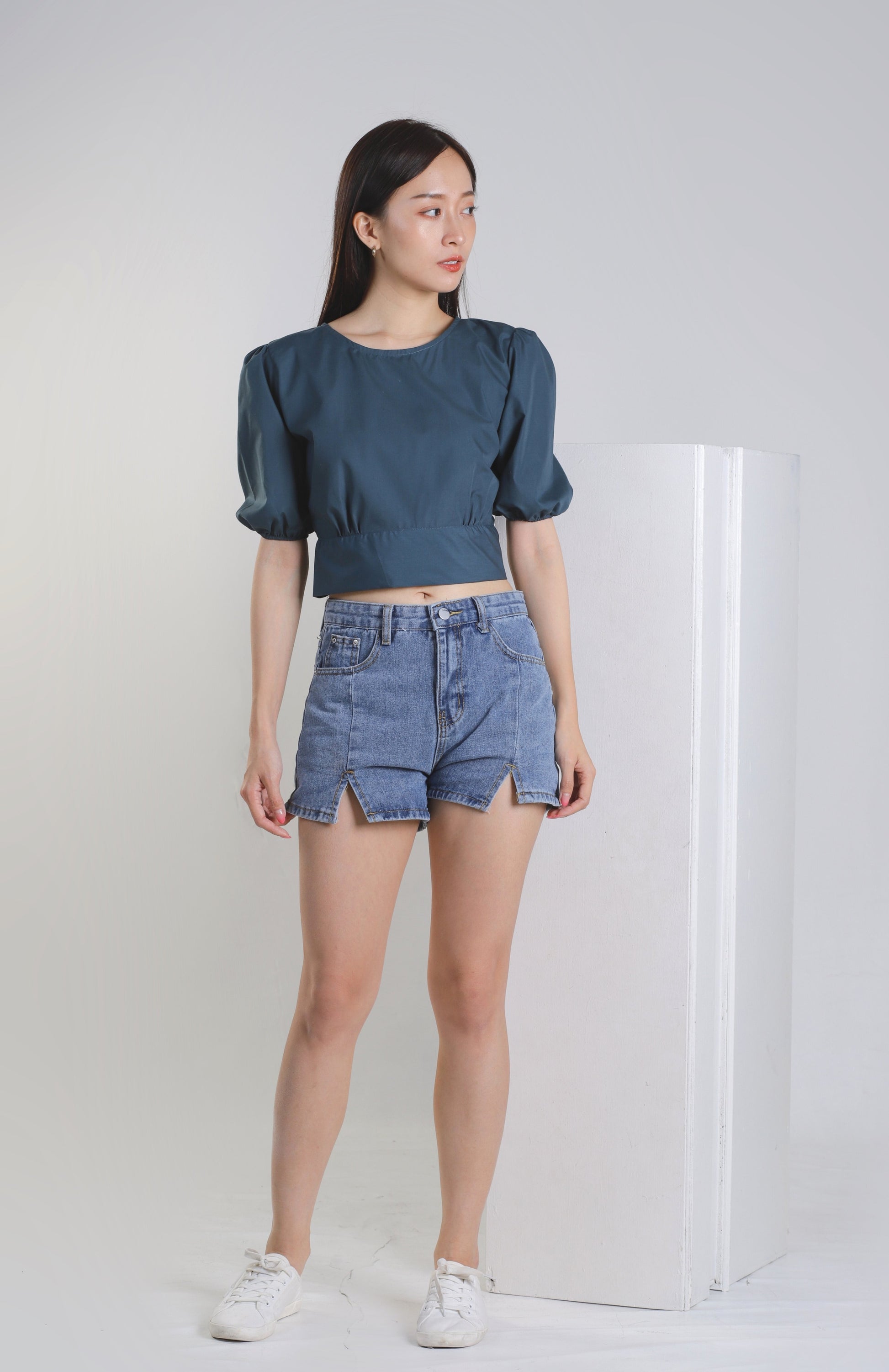 Jadine Ribbon Top - Turquoise