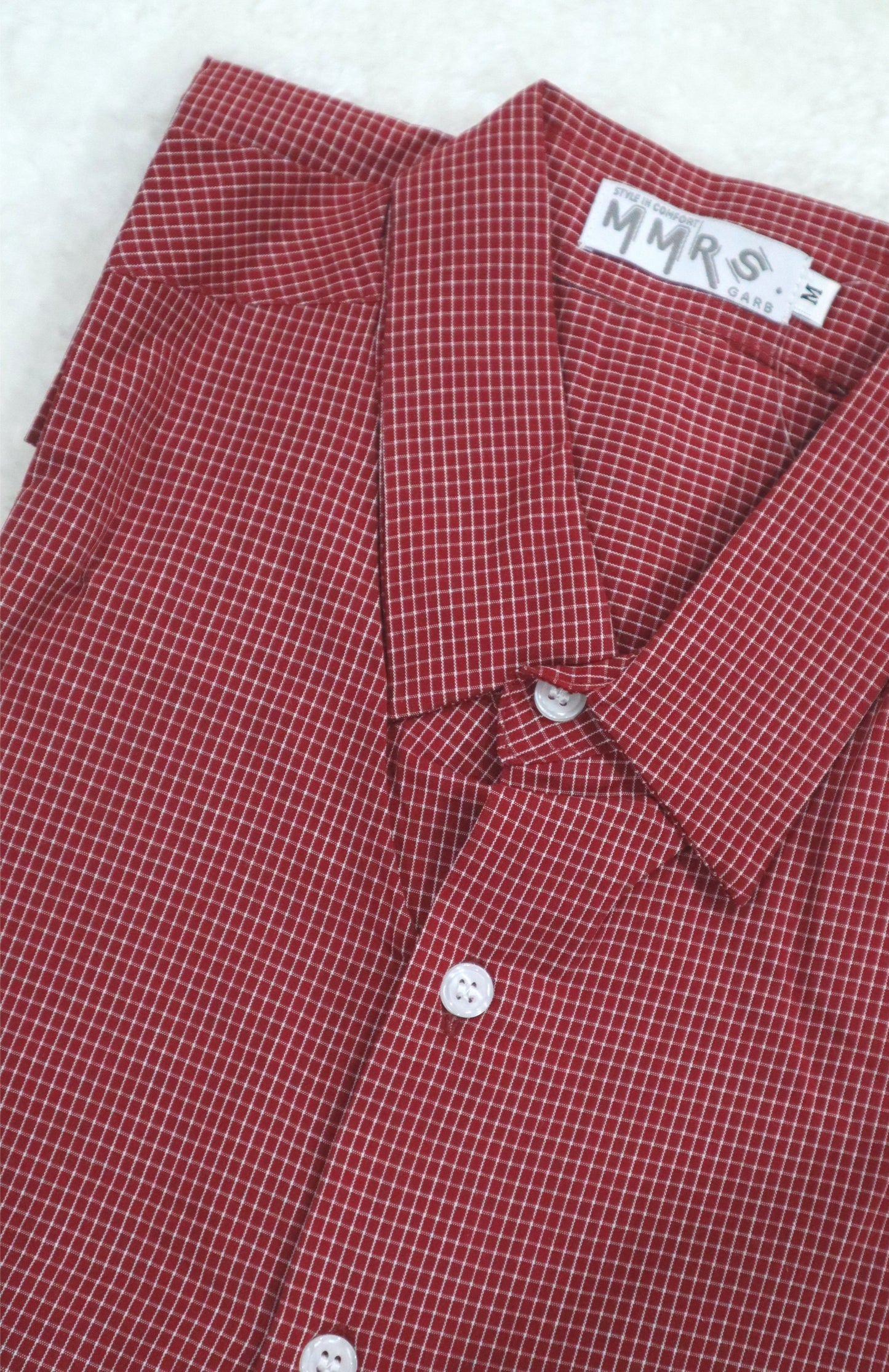 Jream Maroon Checks Shirt