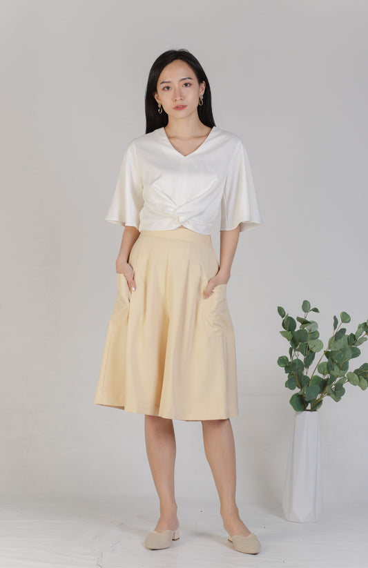 Ashlynn Twist Top - Ivory