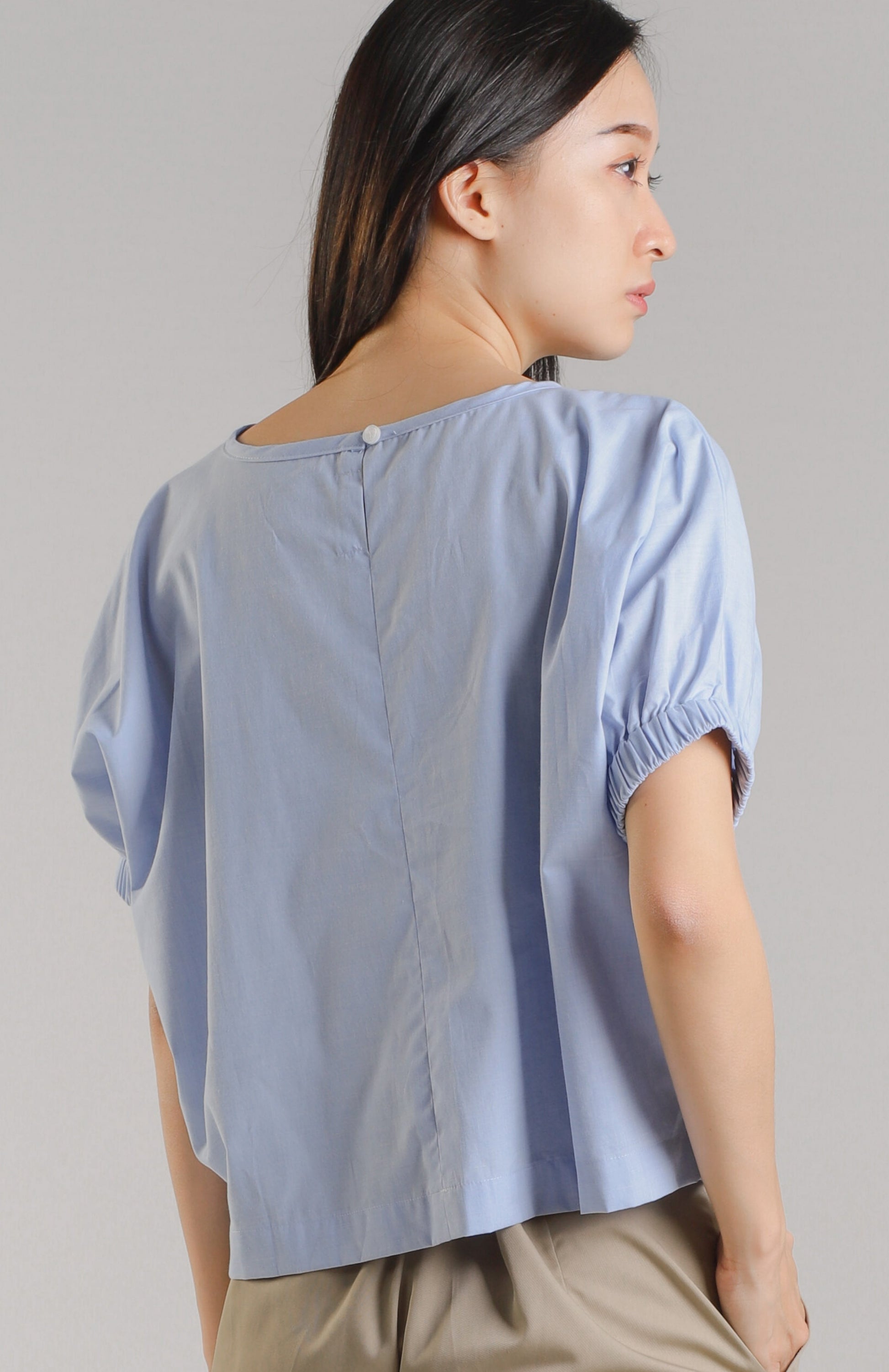 Jena Boxy Cropped Top - Blue