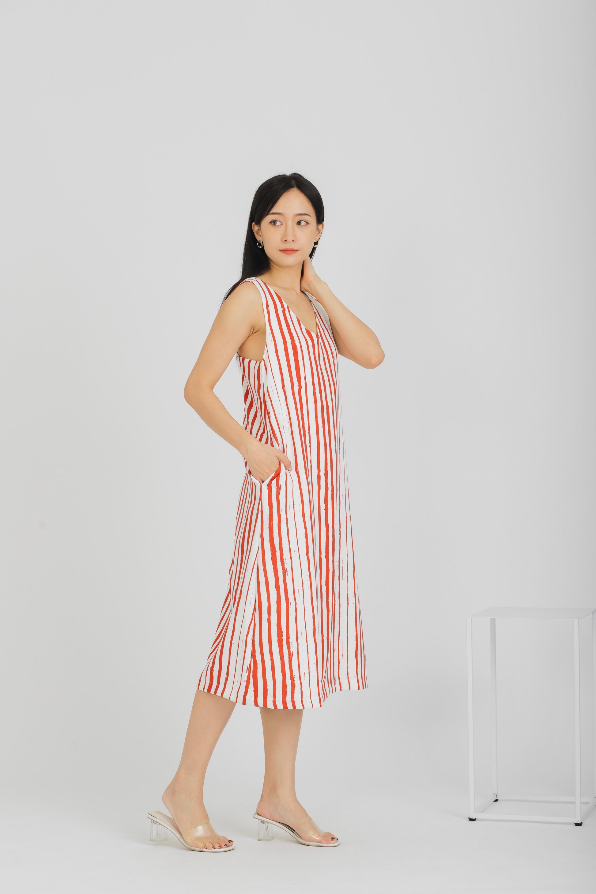 Aerilyn V Neck Shift Dress - Burnt Orange