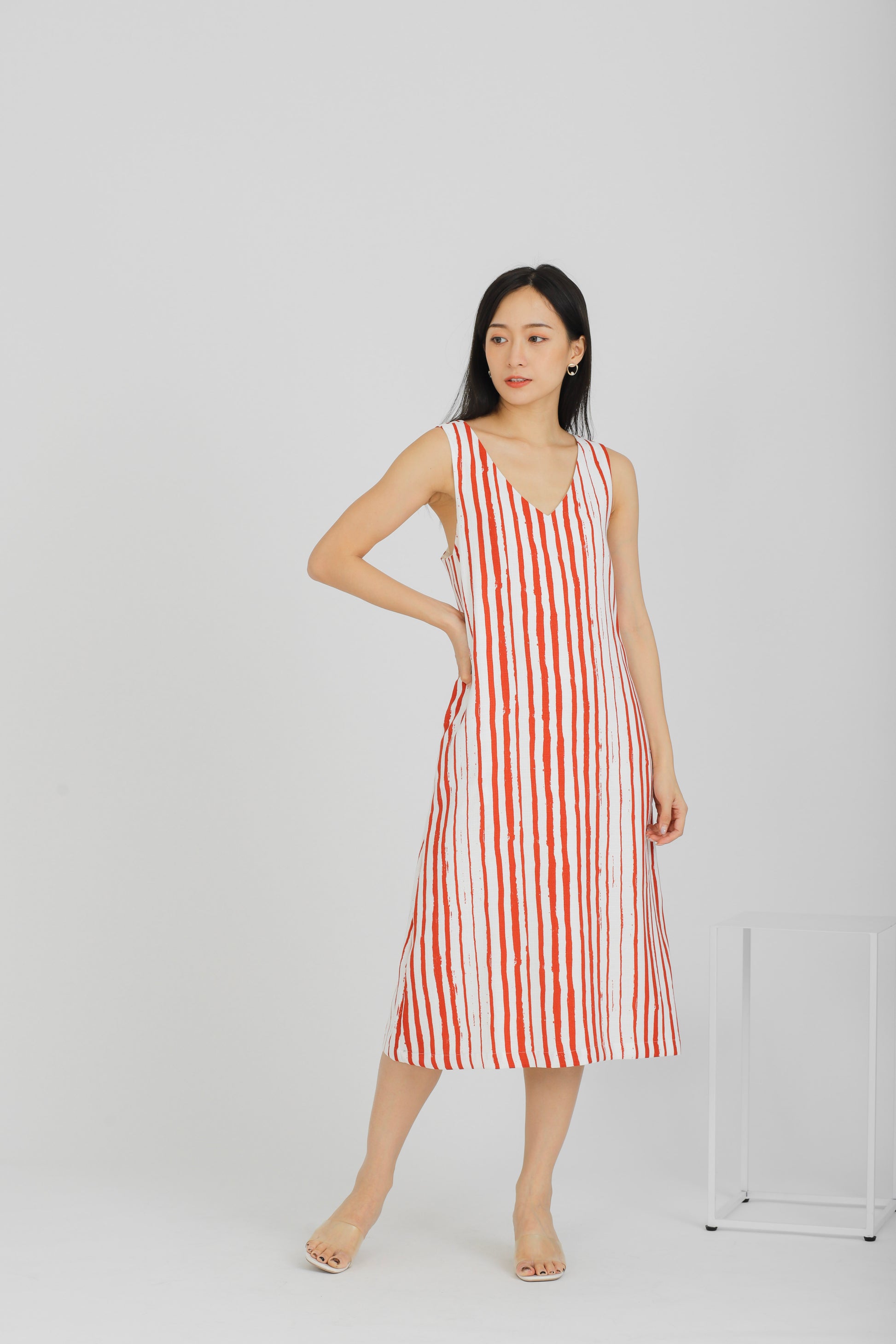 Aerilyn V Neck Shift Dress - Burnt Orange