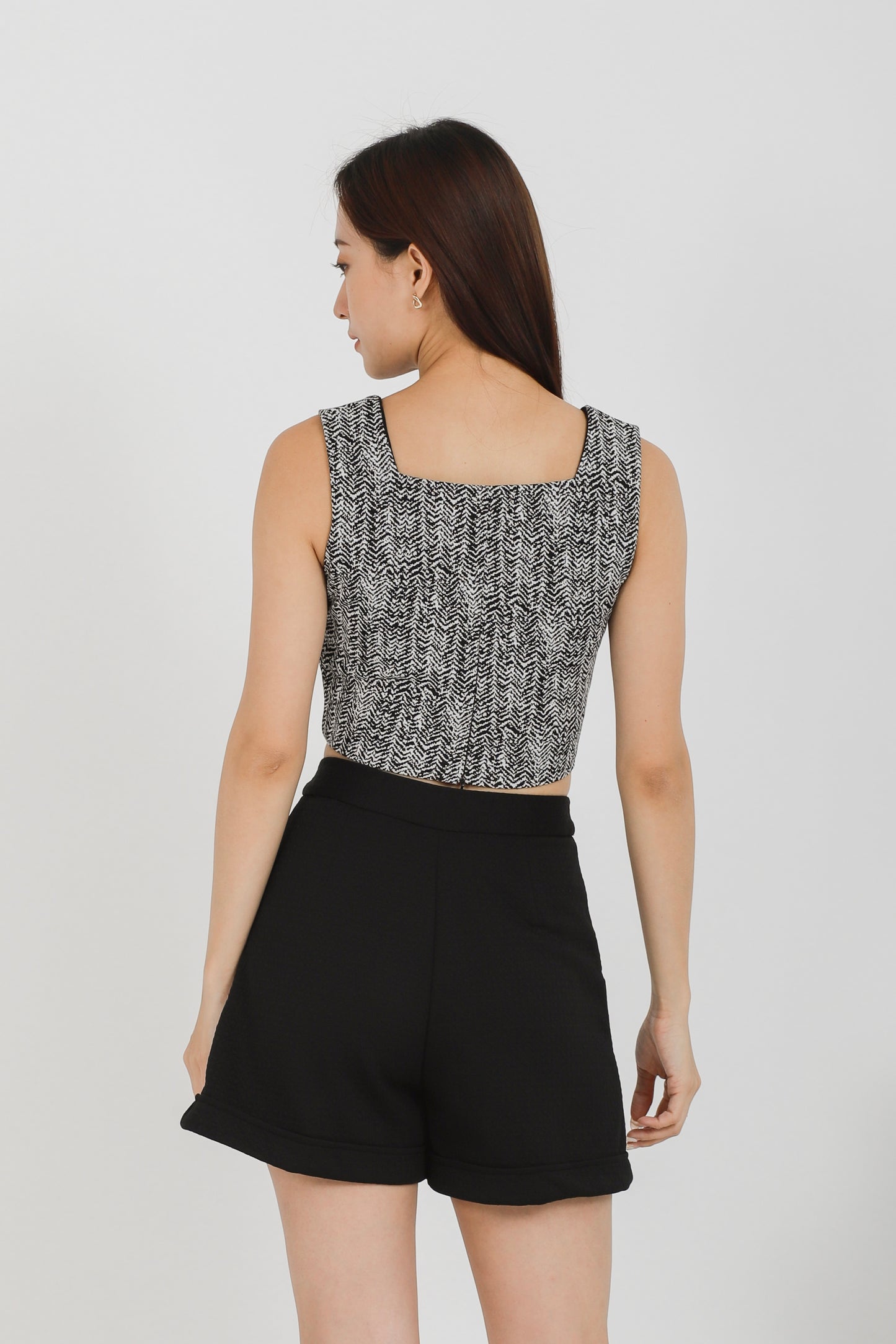 Nova Flap Pocket Cropped - Black