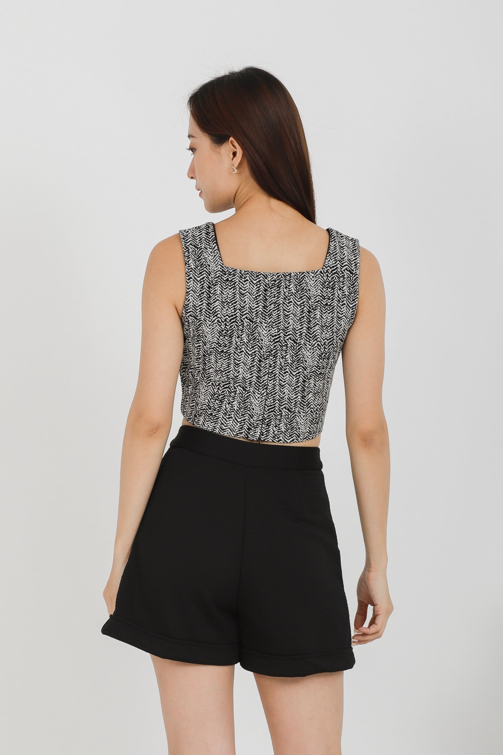 Nova Flap Pocket Cropped - Black