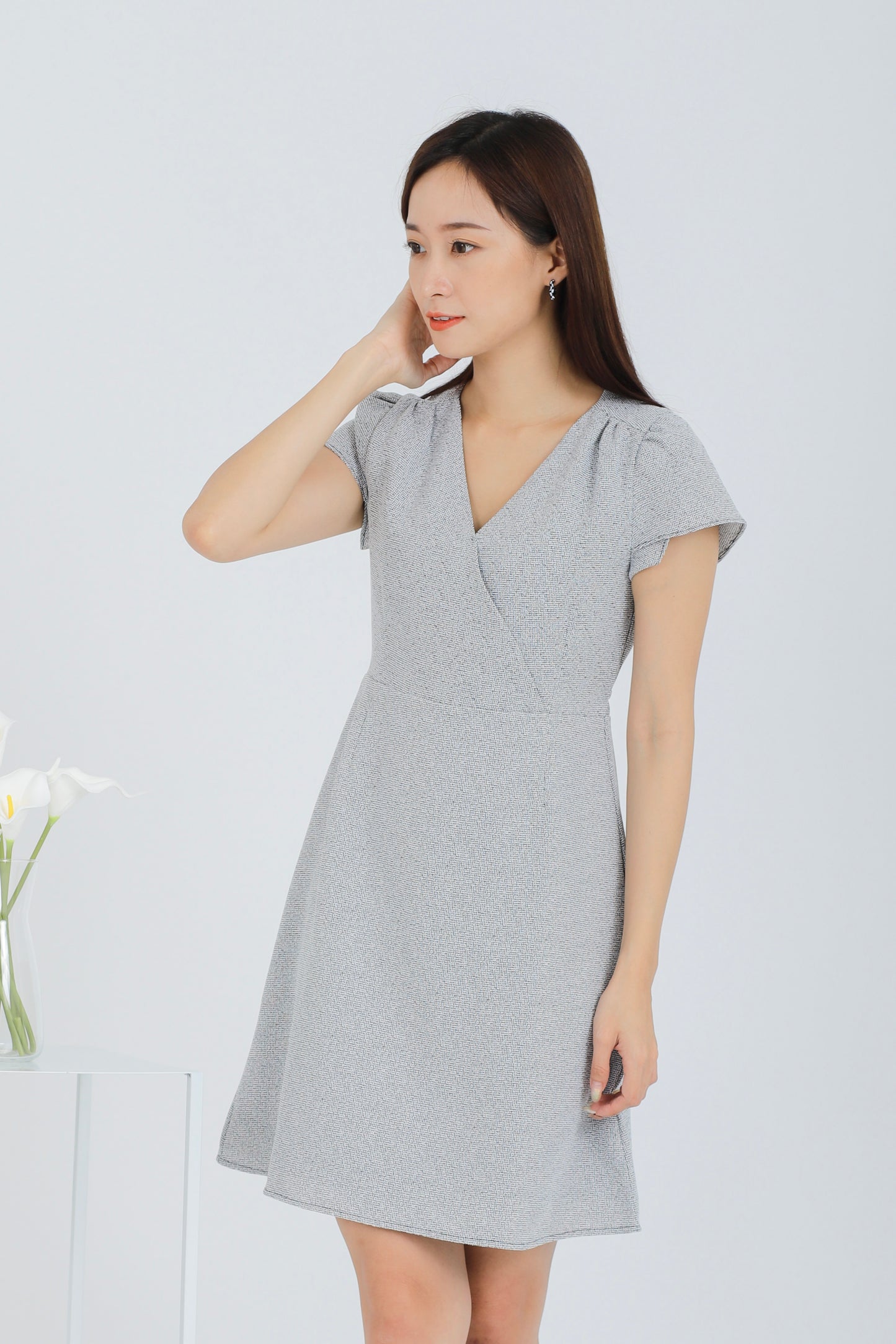 Britta Wrapped Dress - Grey