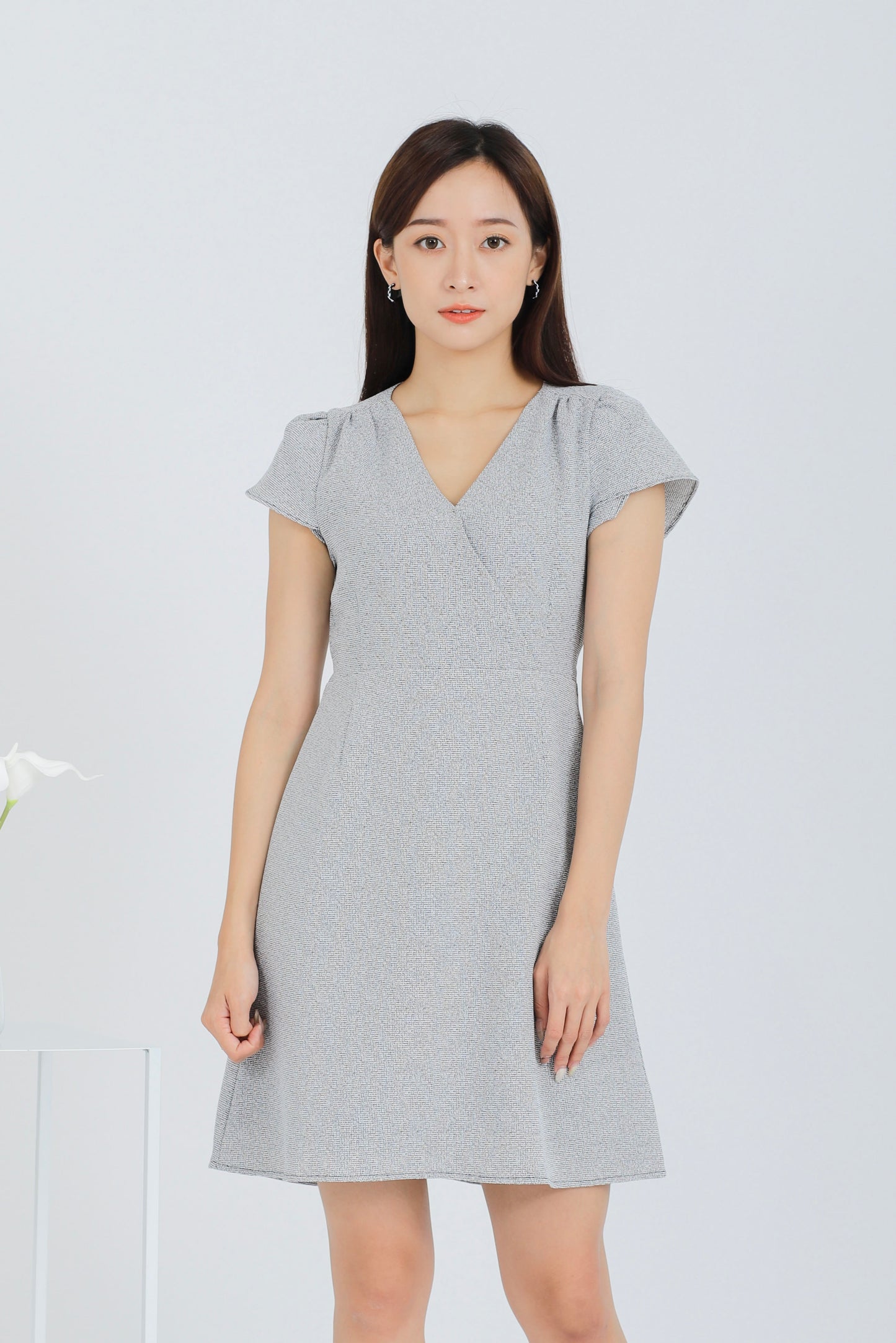 Britta Wrapped Dress - Grey