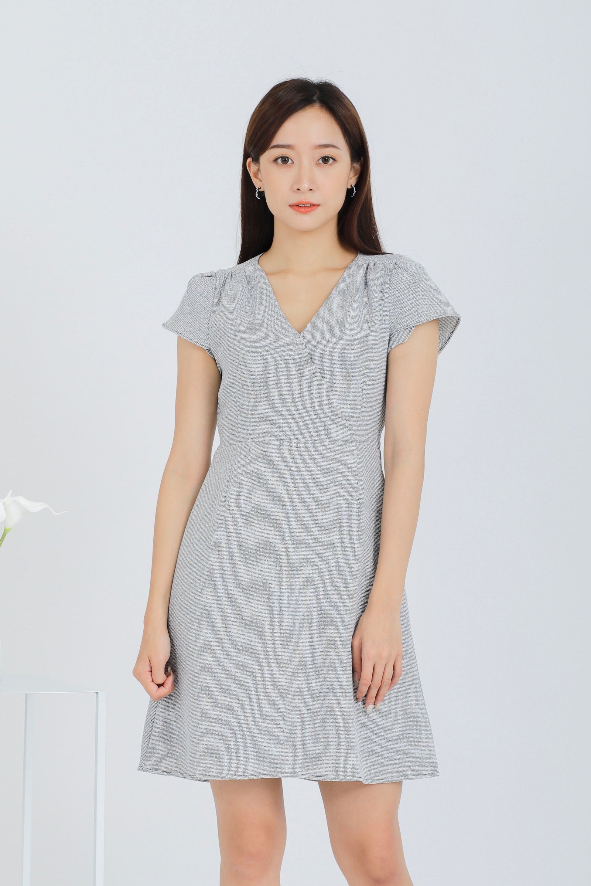 Britta Wrapped Dress - Grey