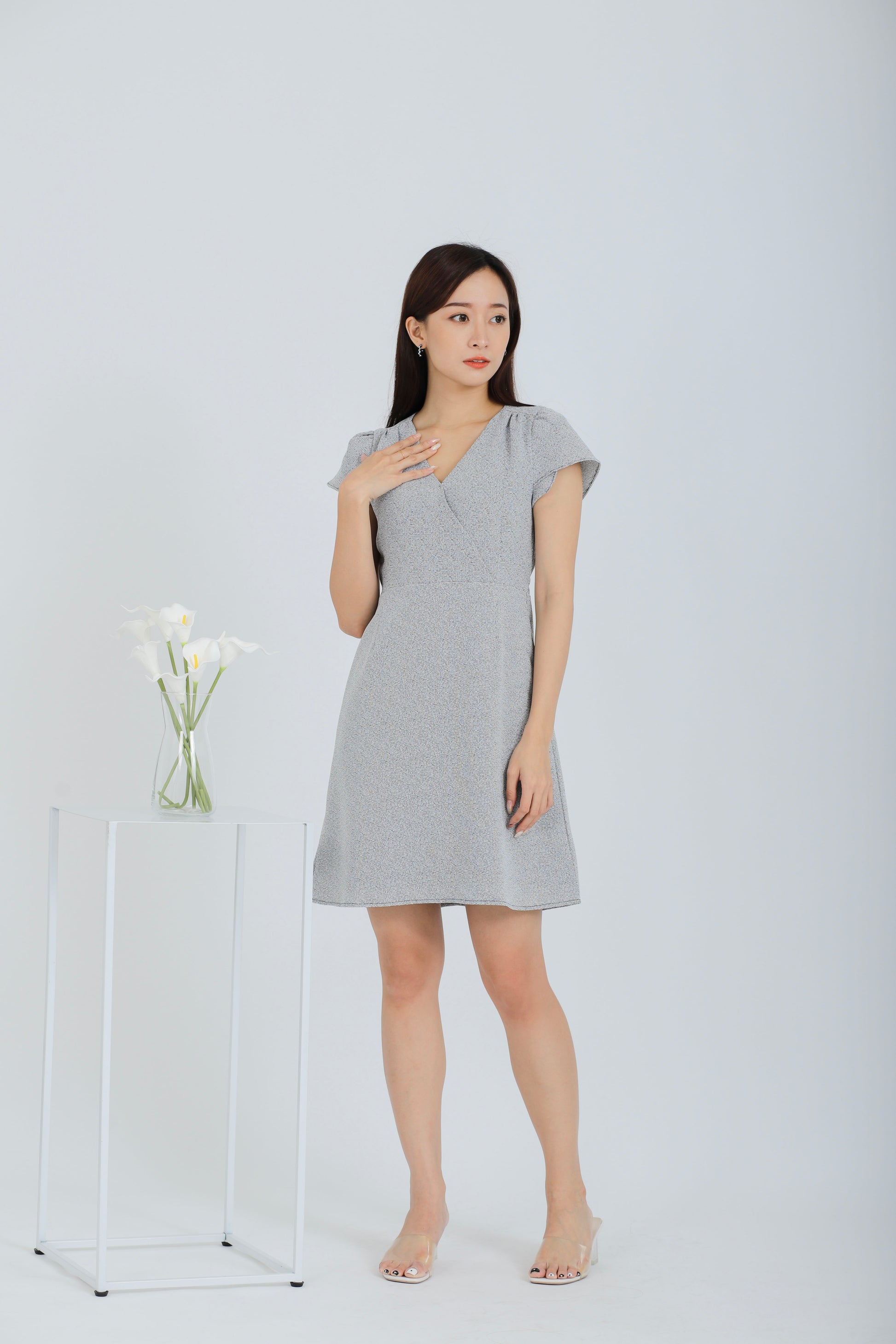 Britta Wrapped Dress - Grey