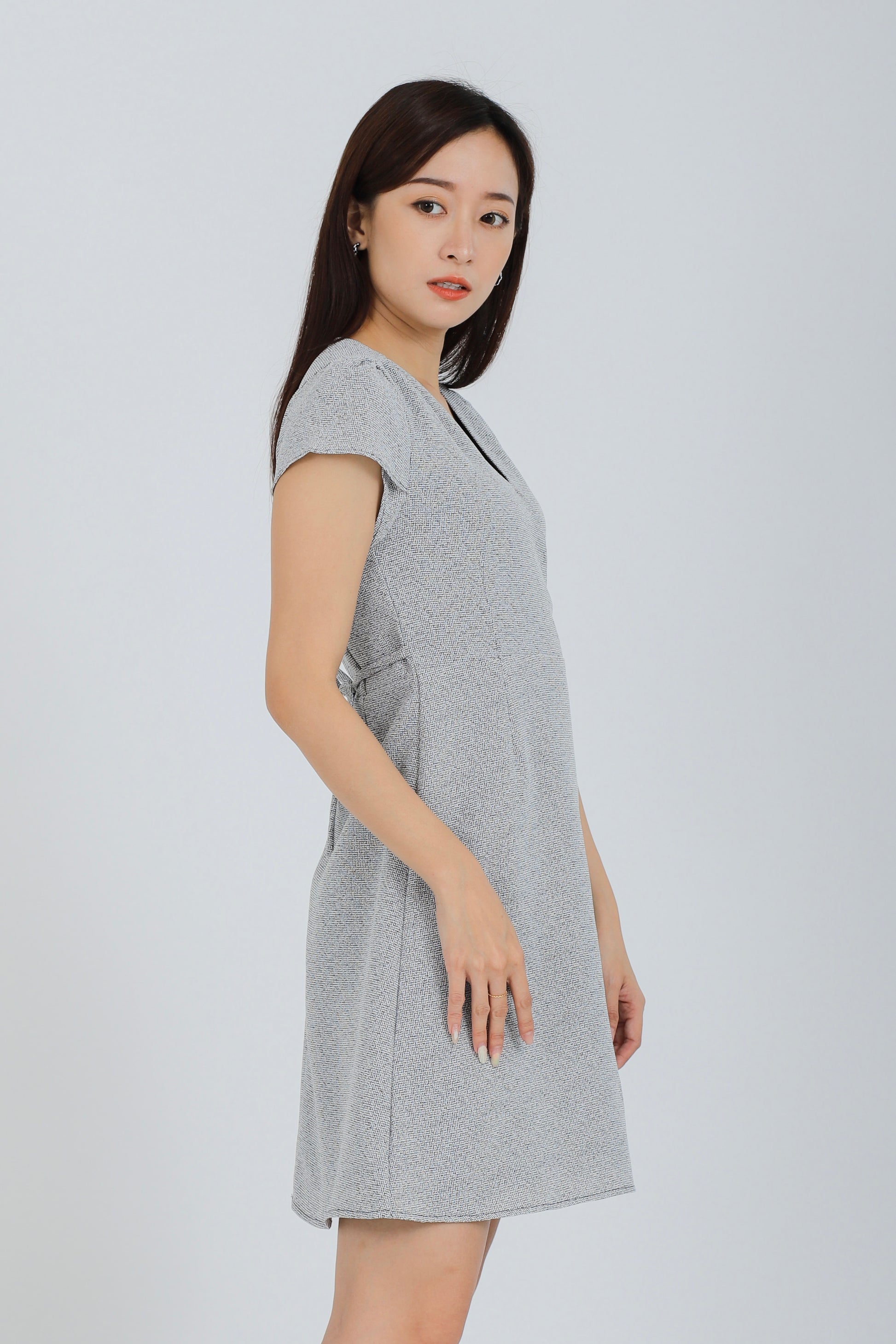 Britta Wrapped Dress - Grey