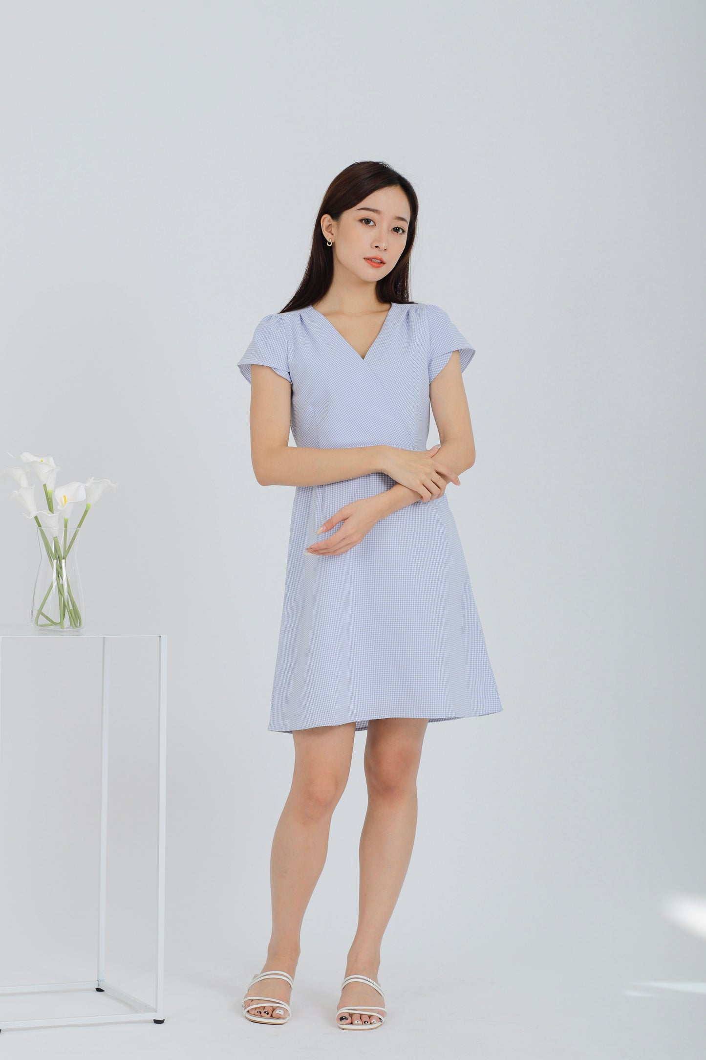Britta Wrapped Dress - Light Blue