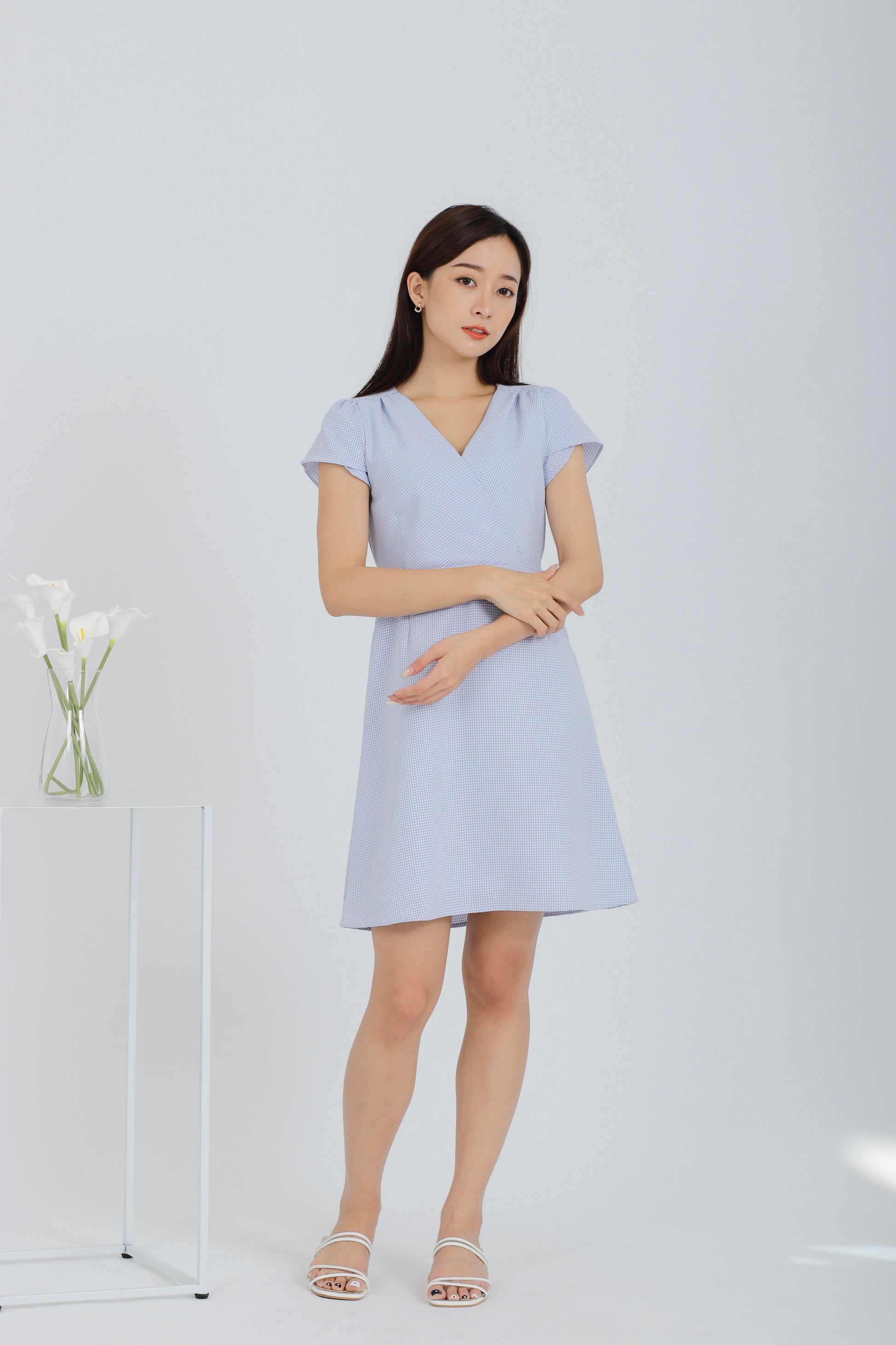 Britta Wrapped Dress - Light Blue