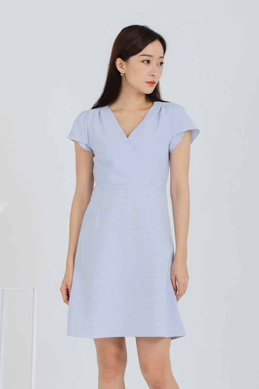 Britta Wrapped Dress - Light Blue