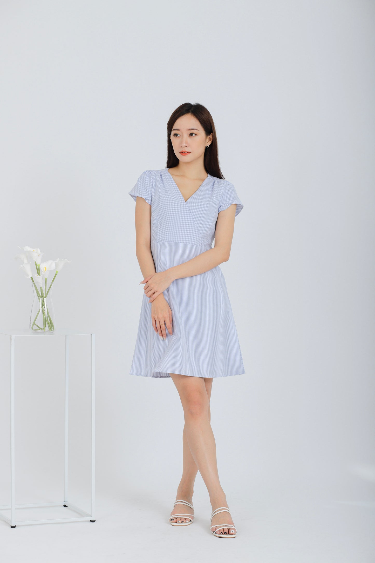 Britta Wrapped Dress - Light Blue