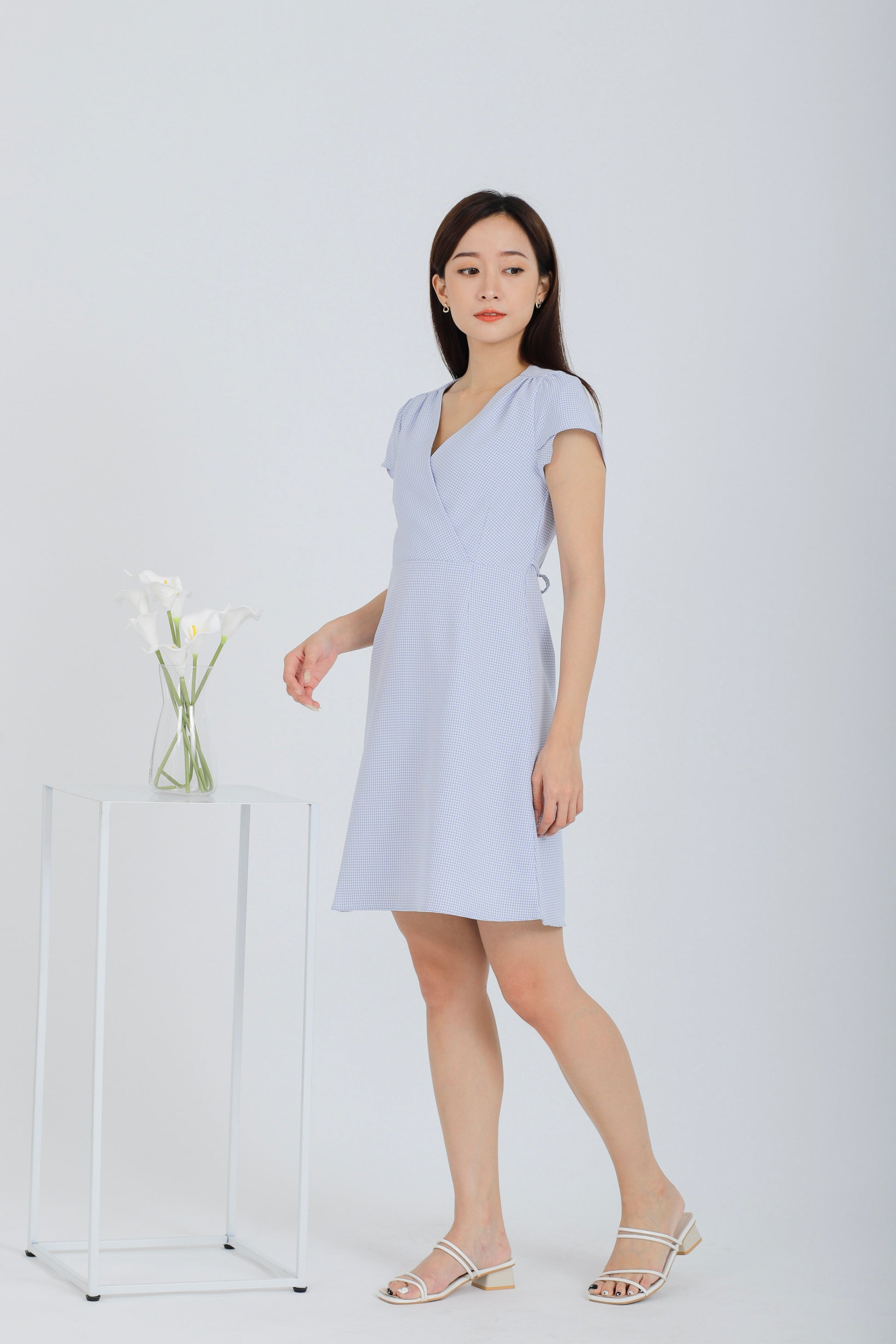 Britta Wrapped Dress - Light Blue