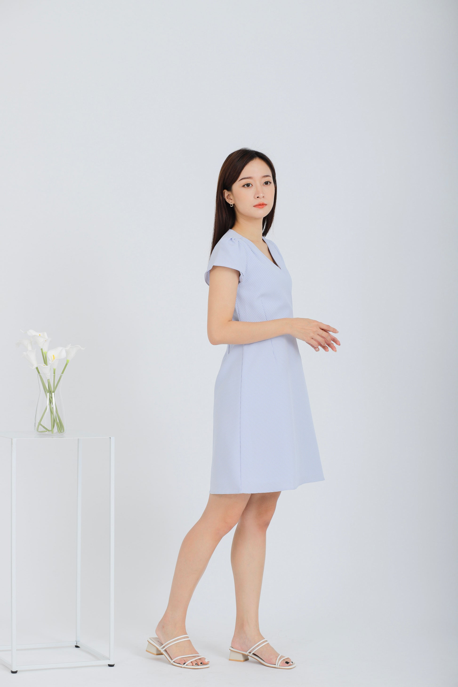 Britta Wrapped Dress - Light Blue