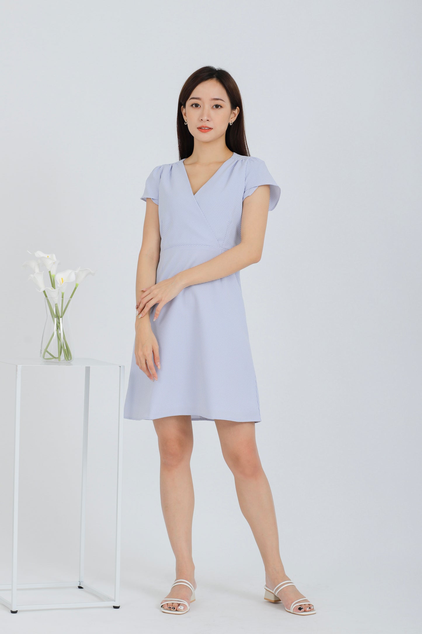 Britta Wrapped Dress - Light Blue