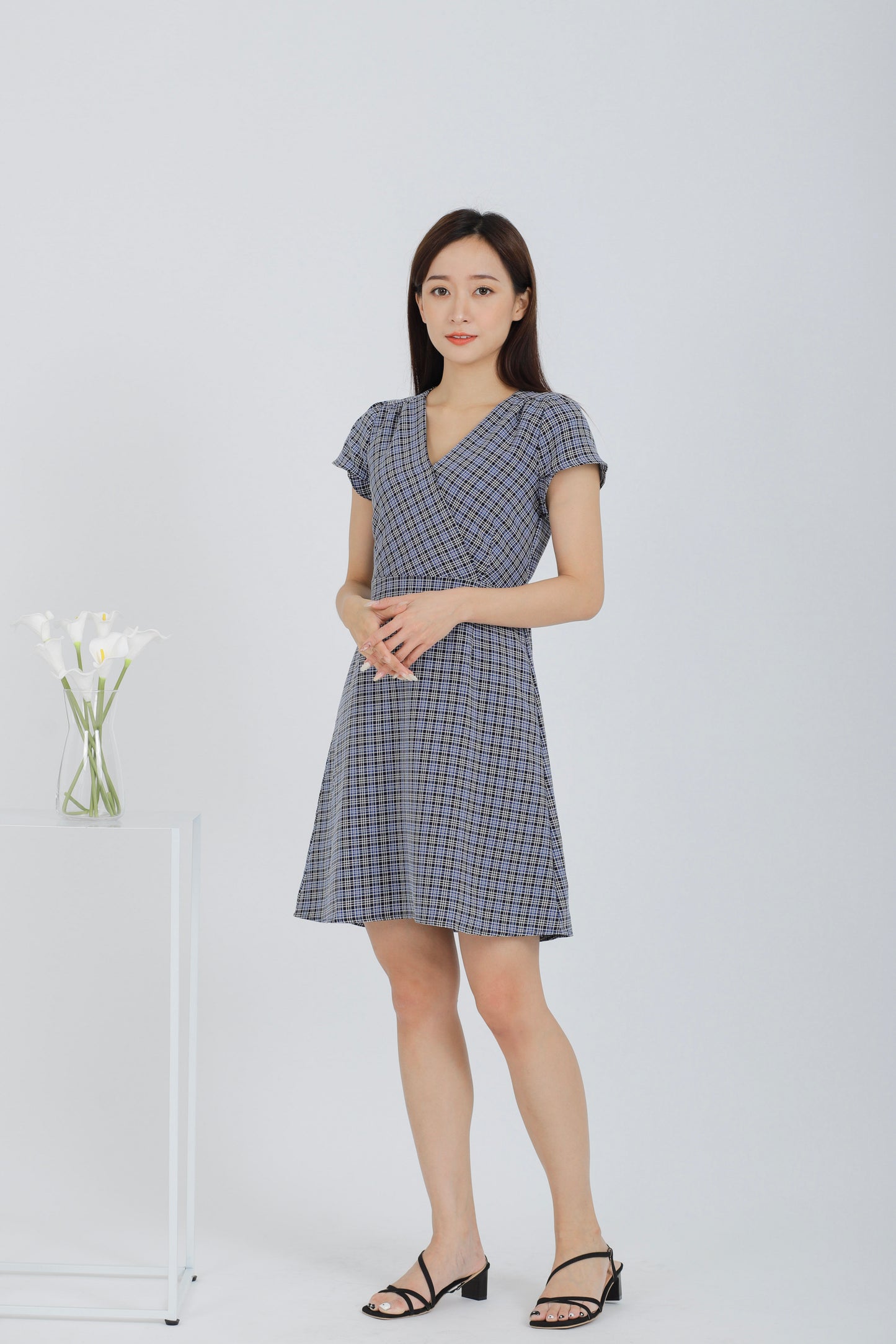 Britta Wrapped Dress - Navy