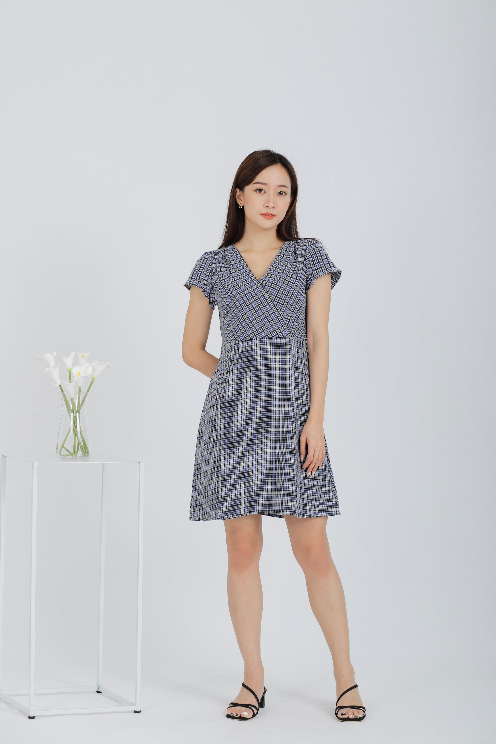 Britta Wrapped Dress - Navy