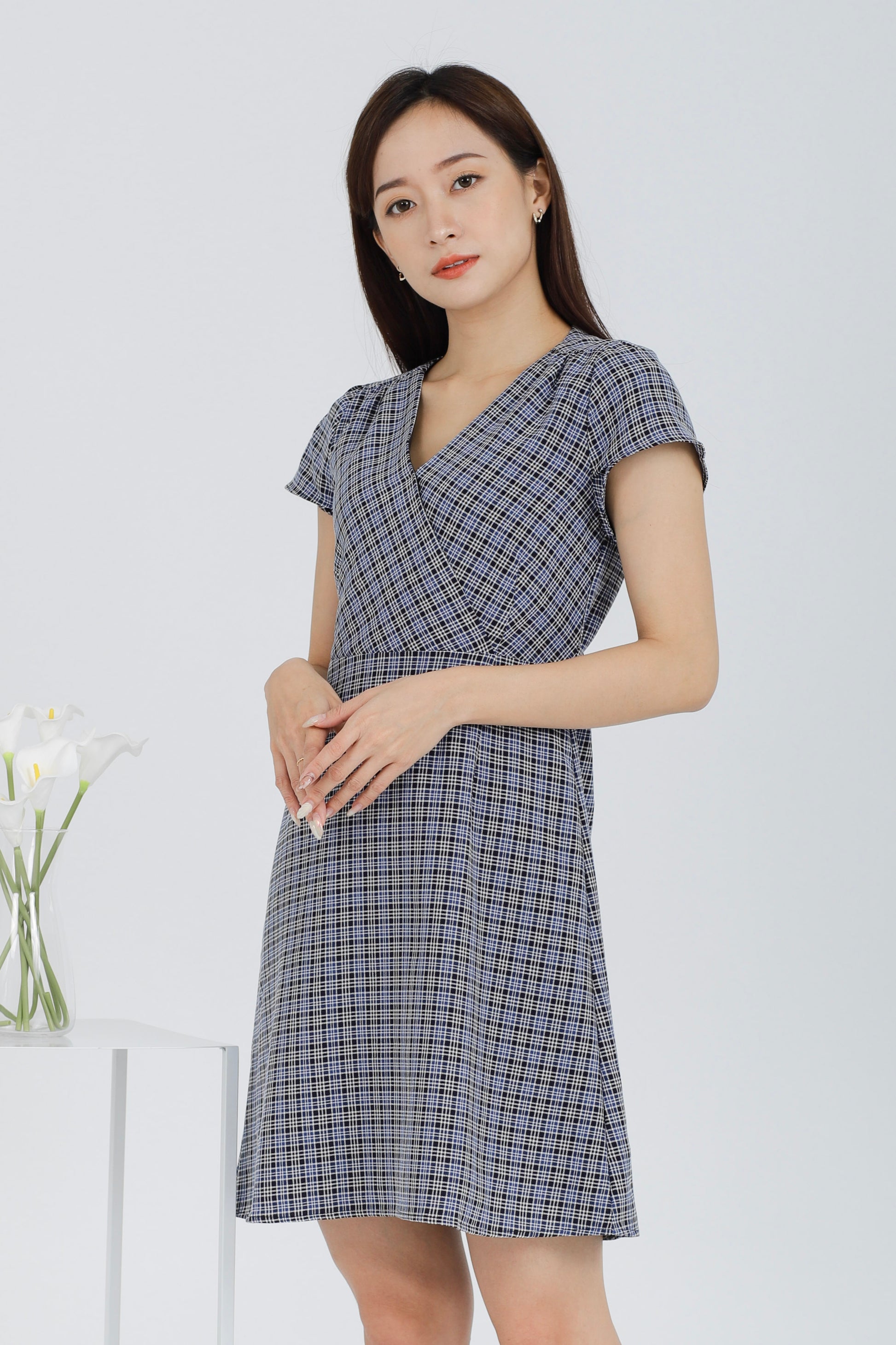 Britta Wrapped Dress - Navy