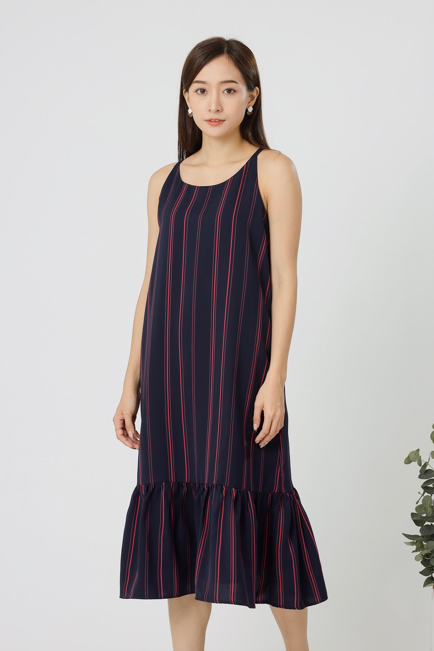 Andrea Back Ribbon Midi Dress - Coloured