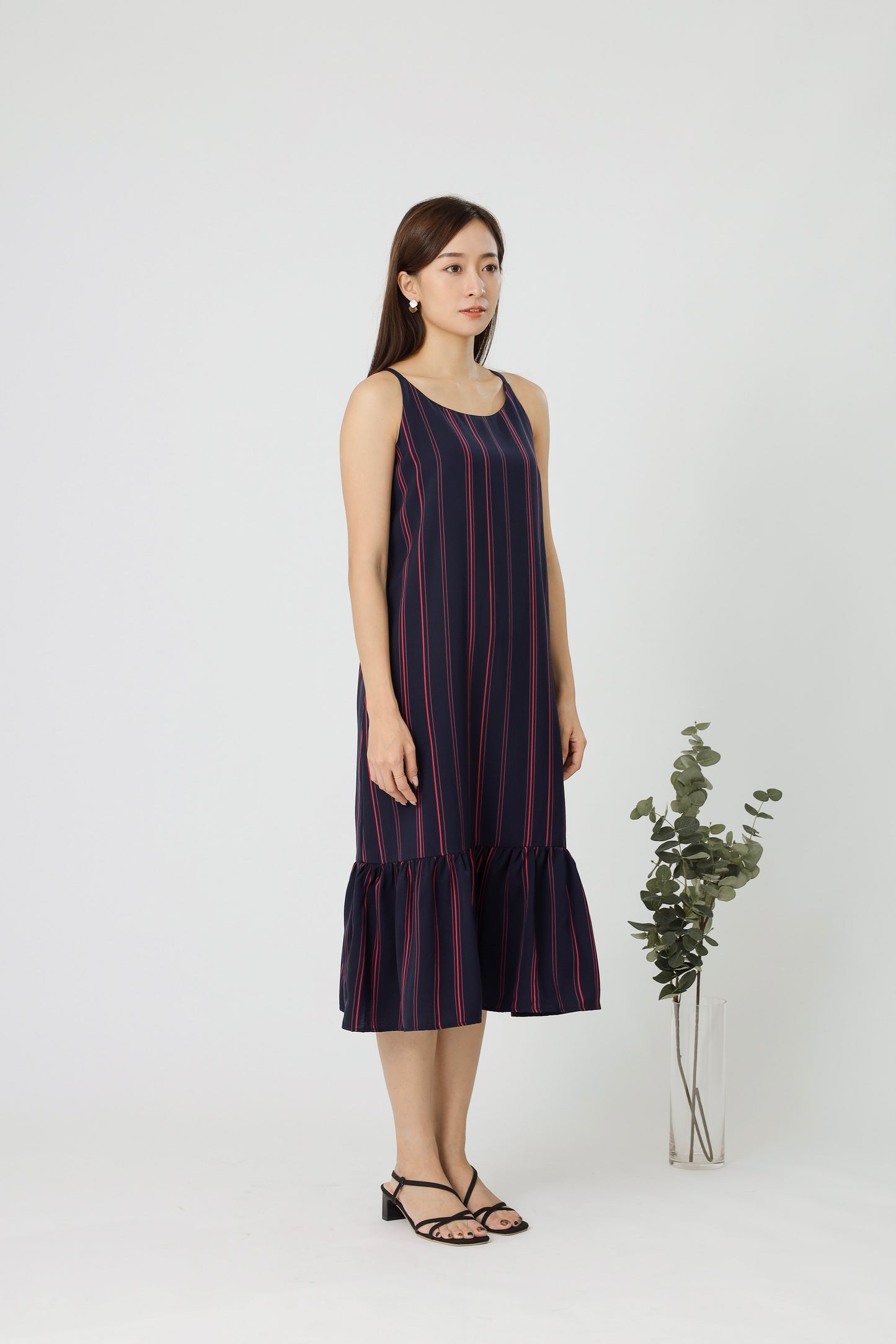 Andrea Back Ribbon Midi Dress - Coloured