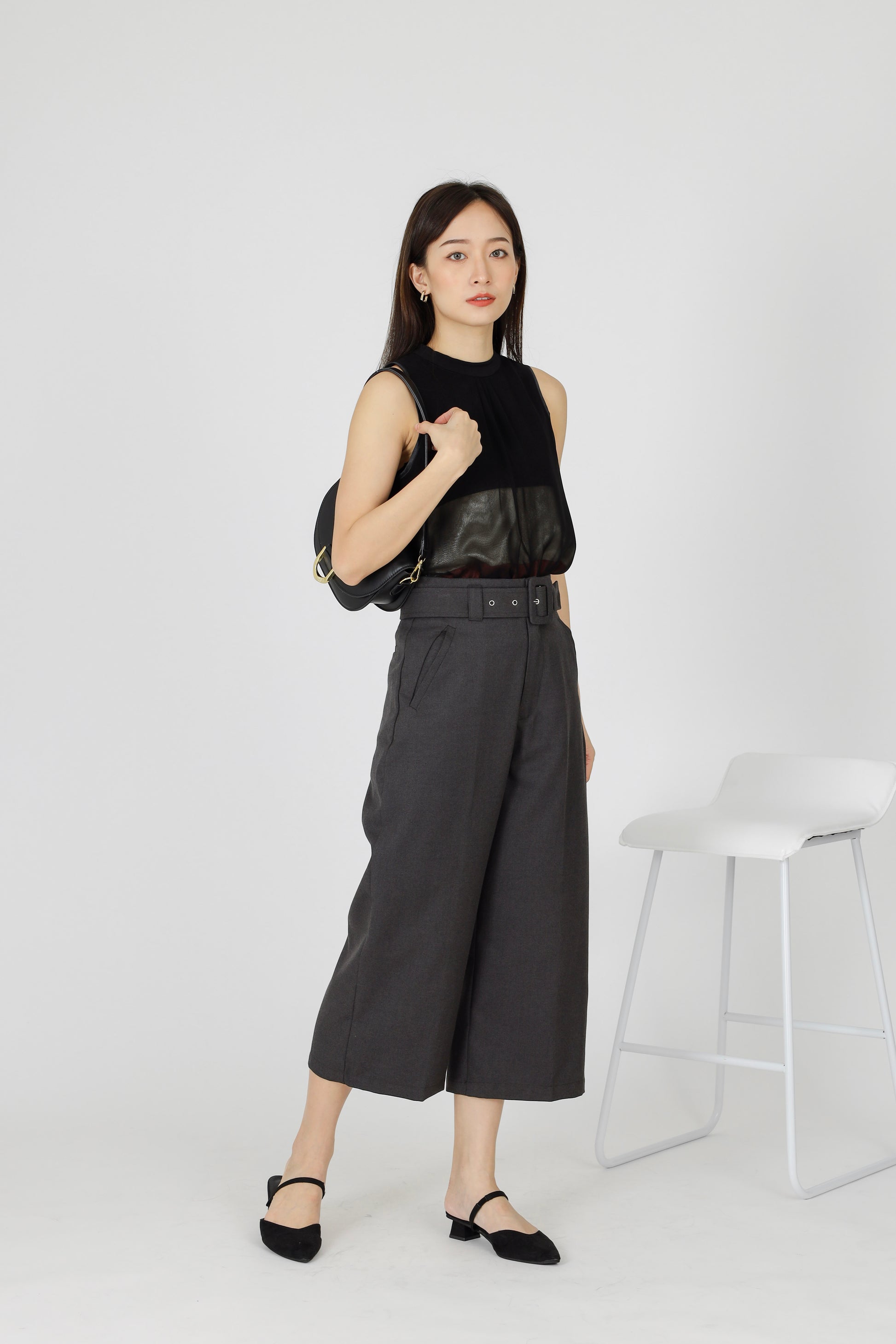 Avalon Wide Leg Pant - Grey