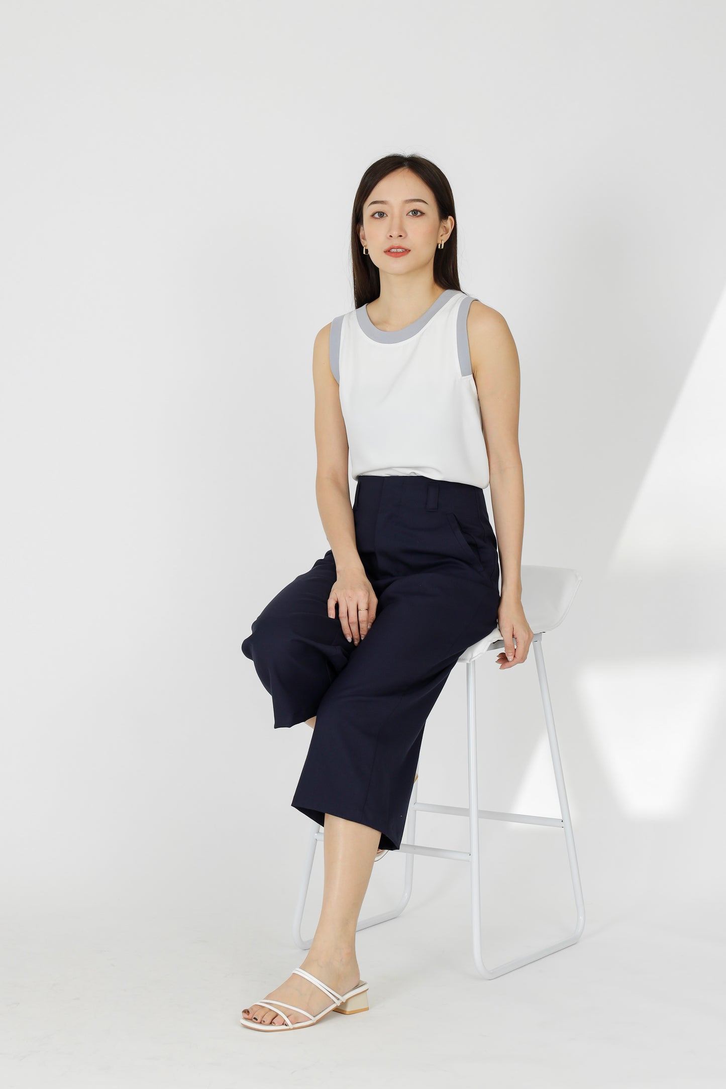 Avalon Wide Leg Pant - Navy