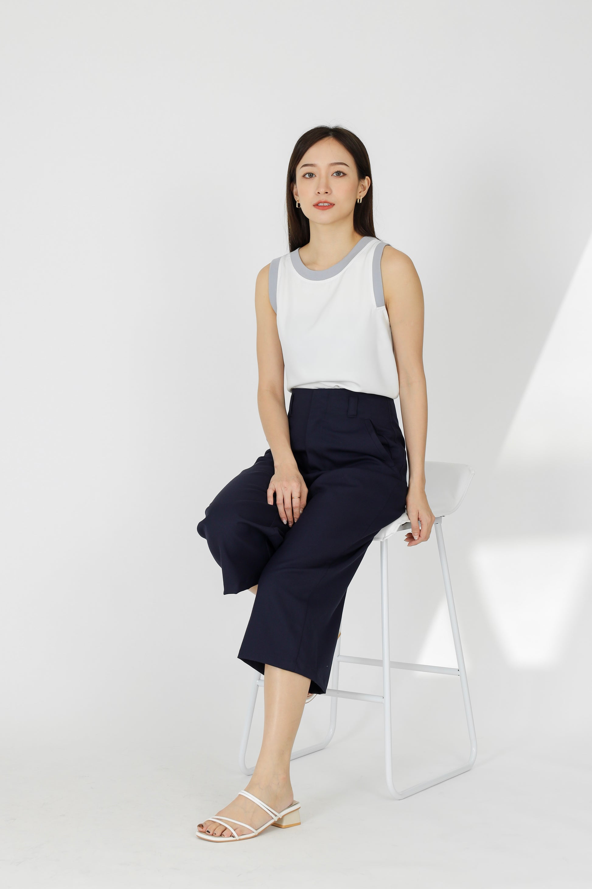 Avalon Wide Leg Pant - Navy