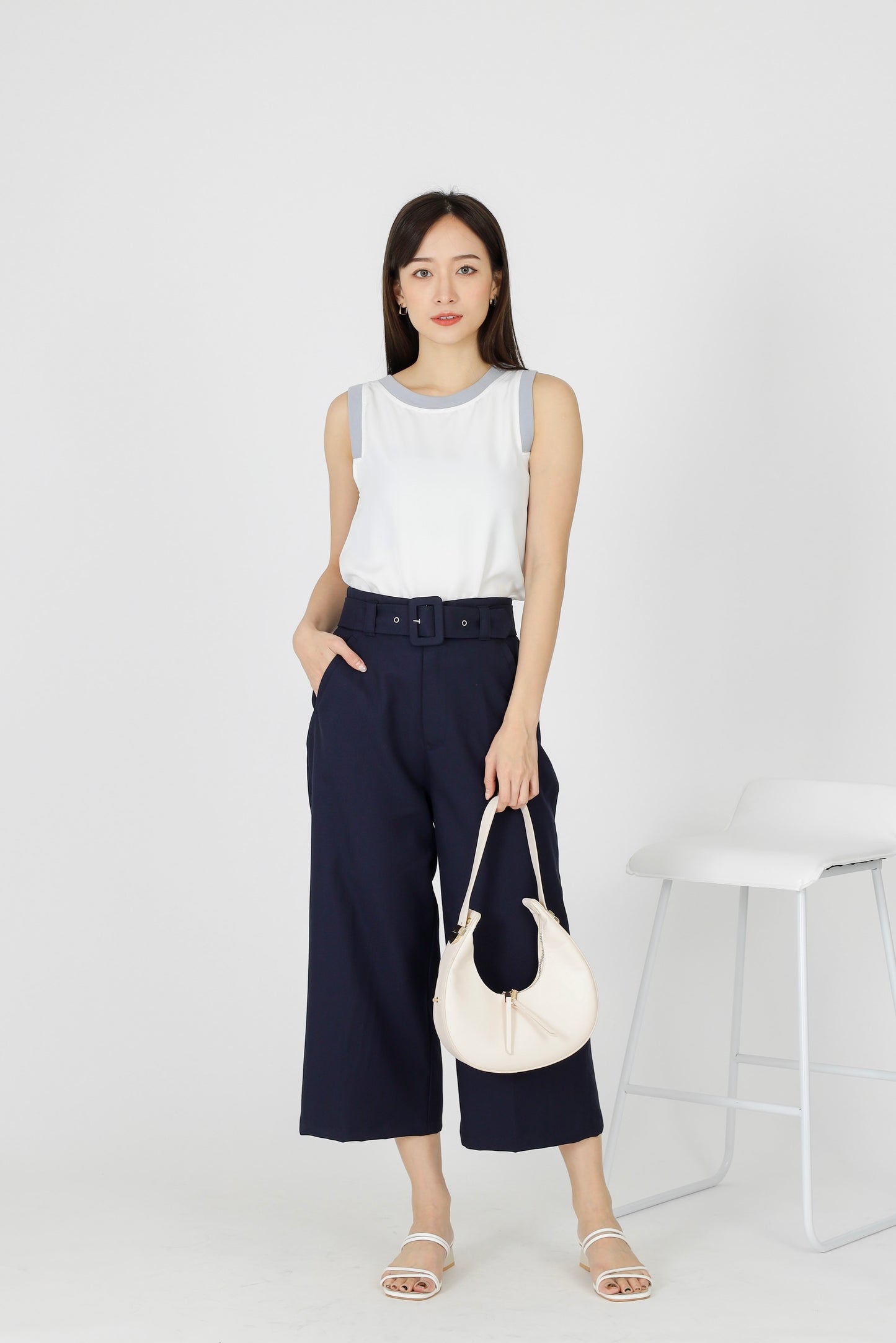 Avalon Wide Leg Pant - Navy