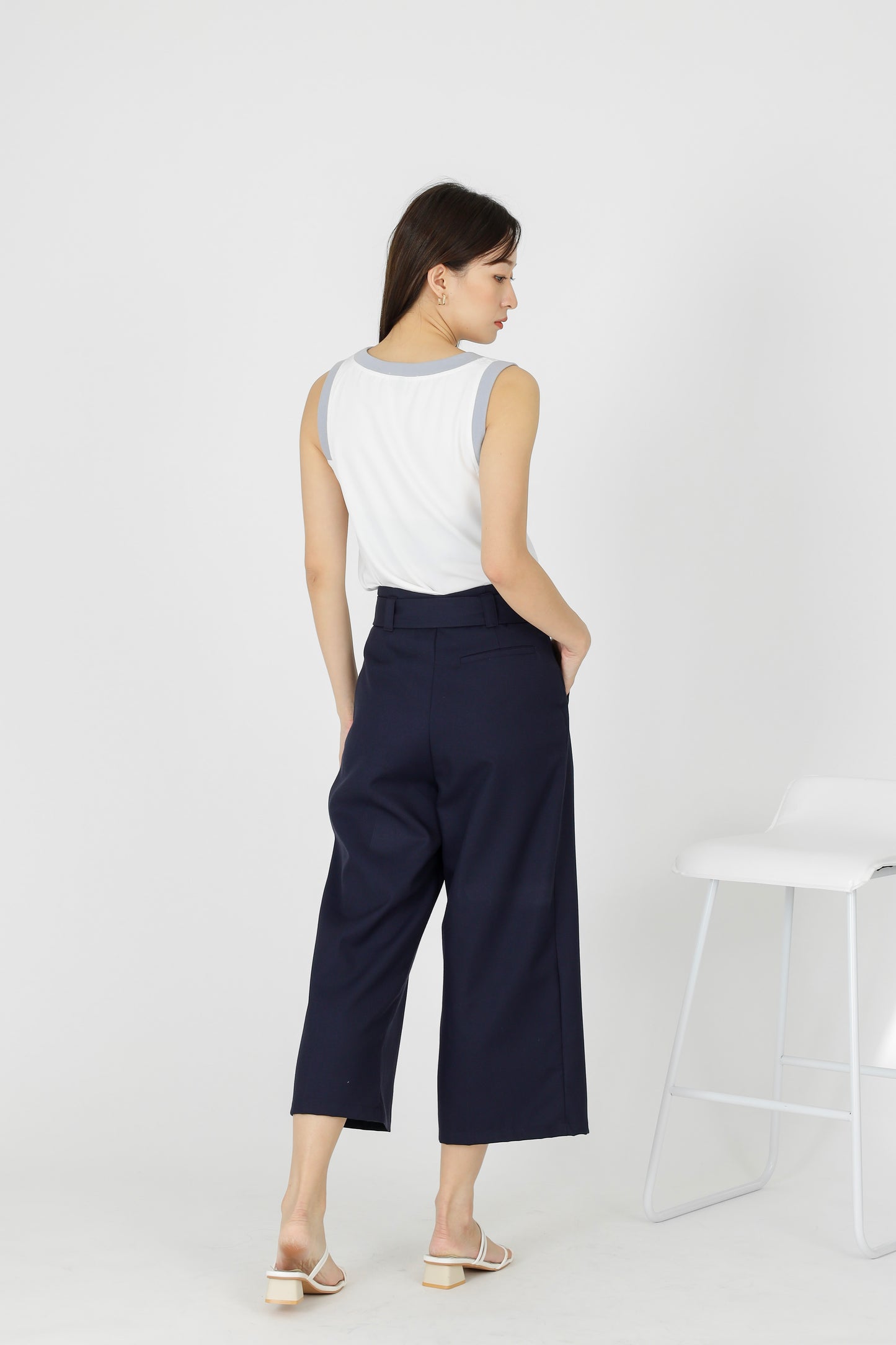 Avalon Wide Leg Pant - Navy