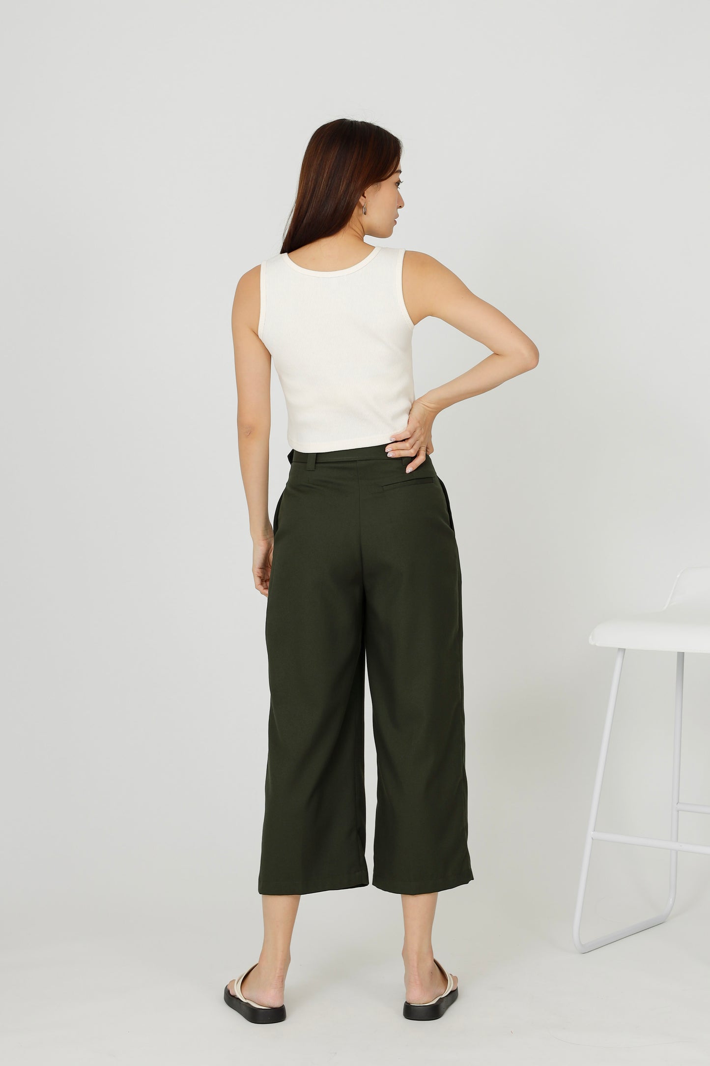 Billie Wide Leg Pant - Army Green