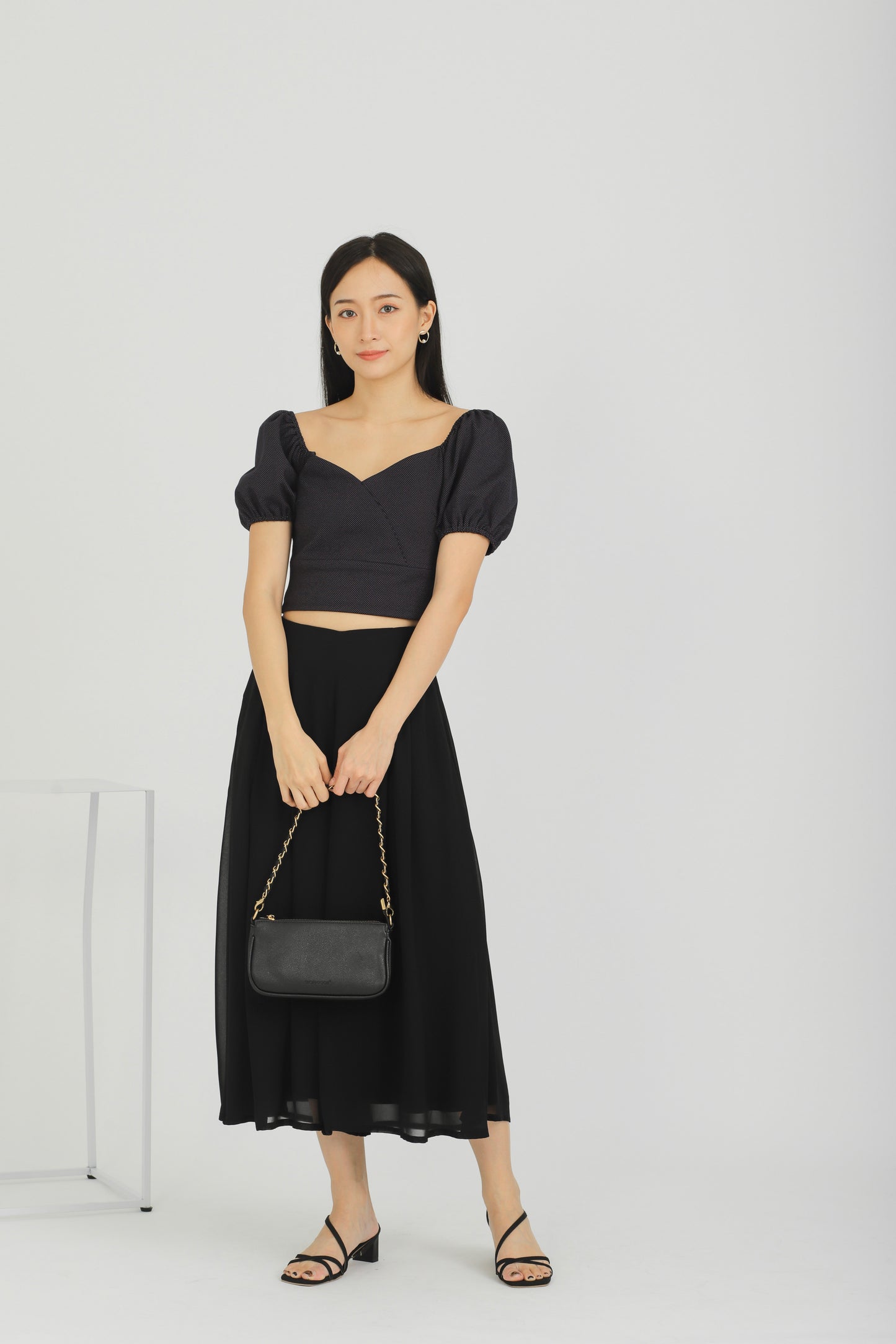 Braelynn Puff Sleeve Top - Navy