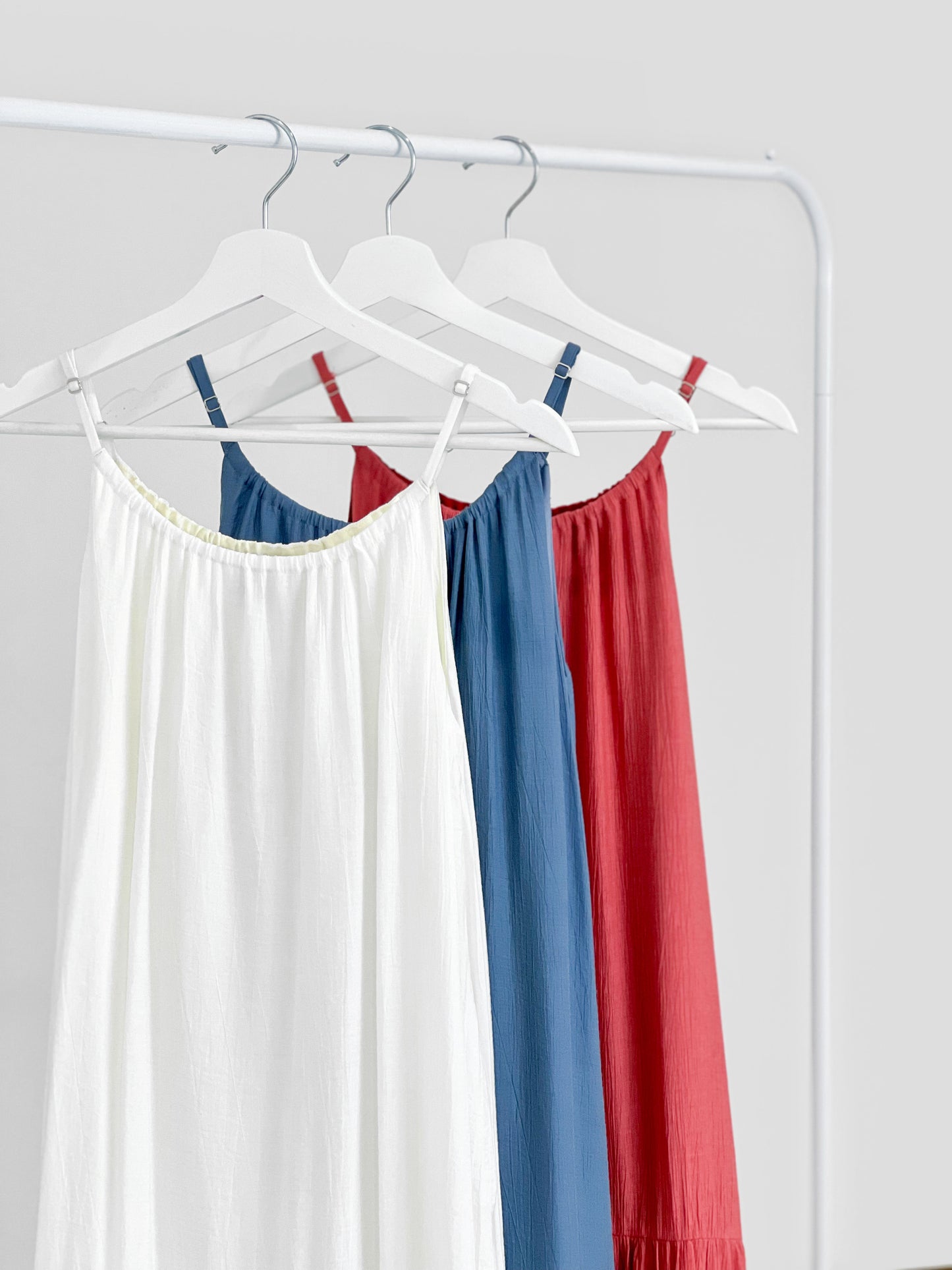 Carmen Ruffles Tiered Midi Dress - Blue