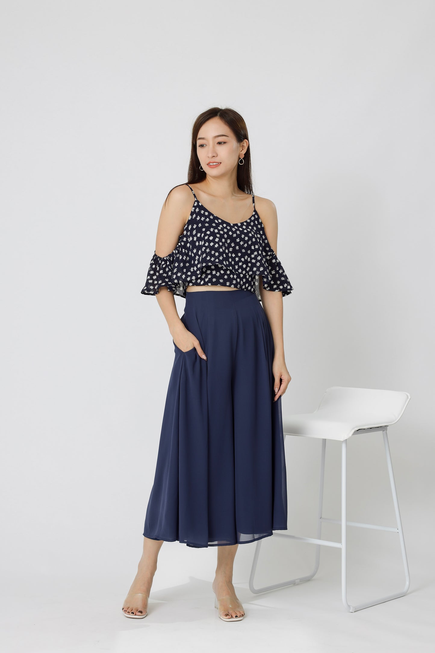 Cassidy Flare Pants - Navy
