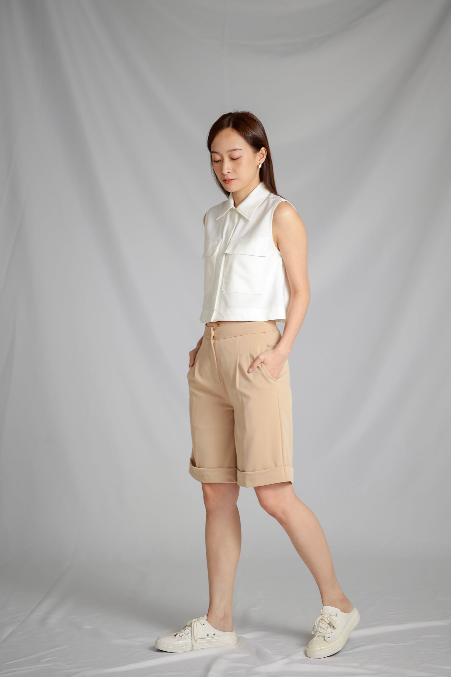 Catrin Bermuda Short - Beige