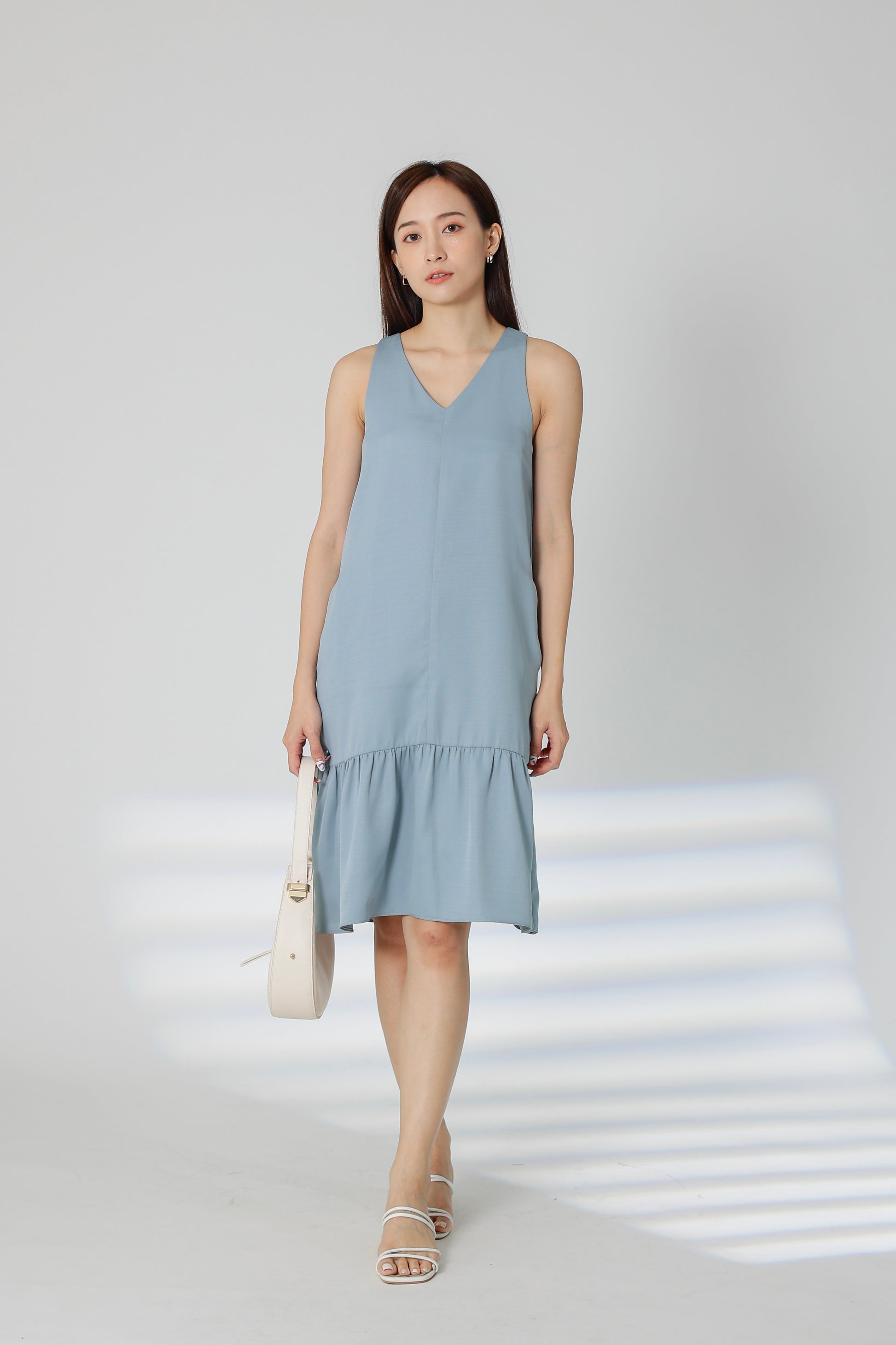 Dania Ruffles Shift Dress - Blue