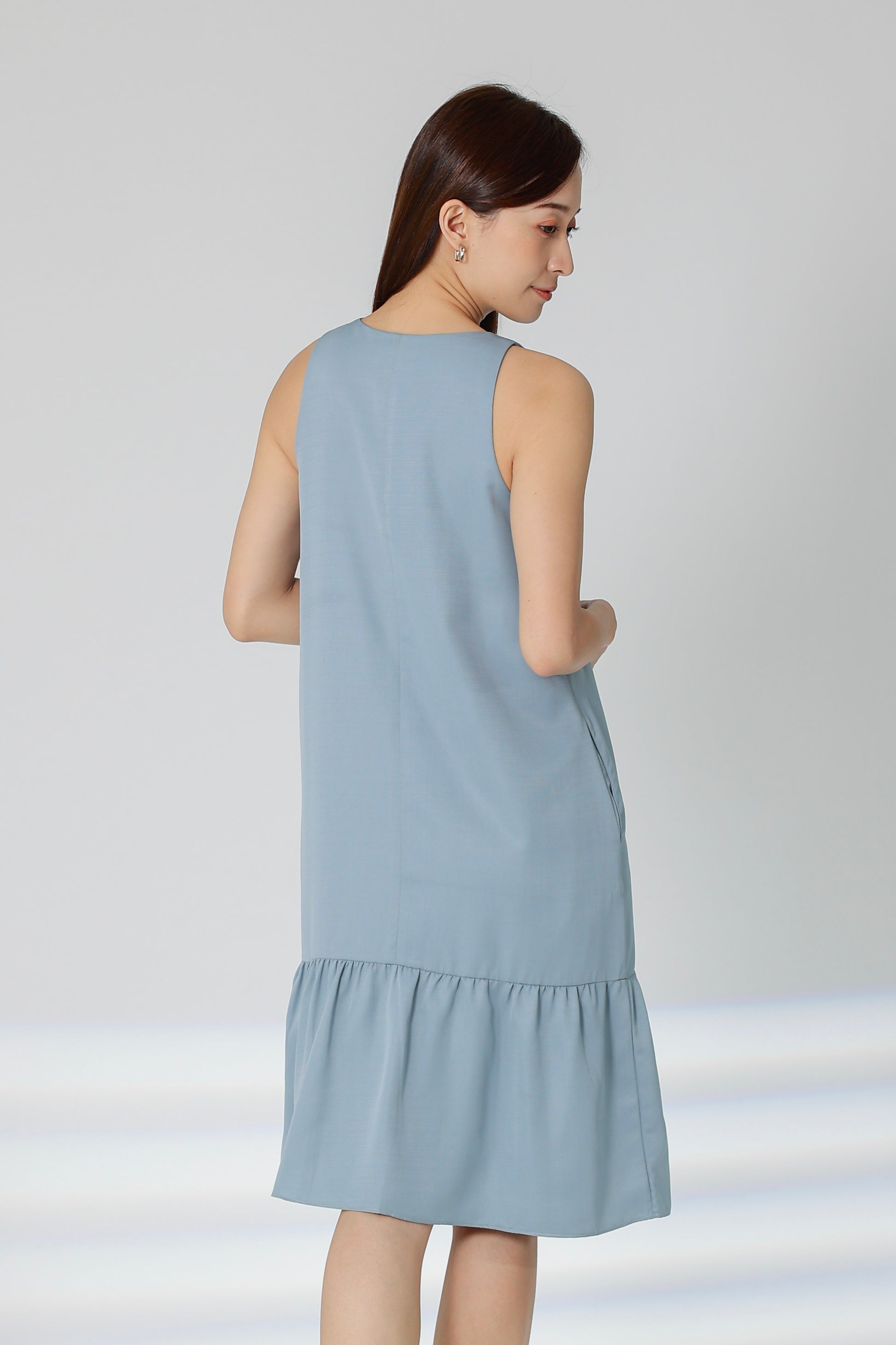 Dania Ruffles Shift Dress - Blue