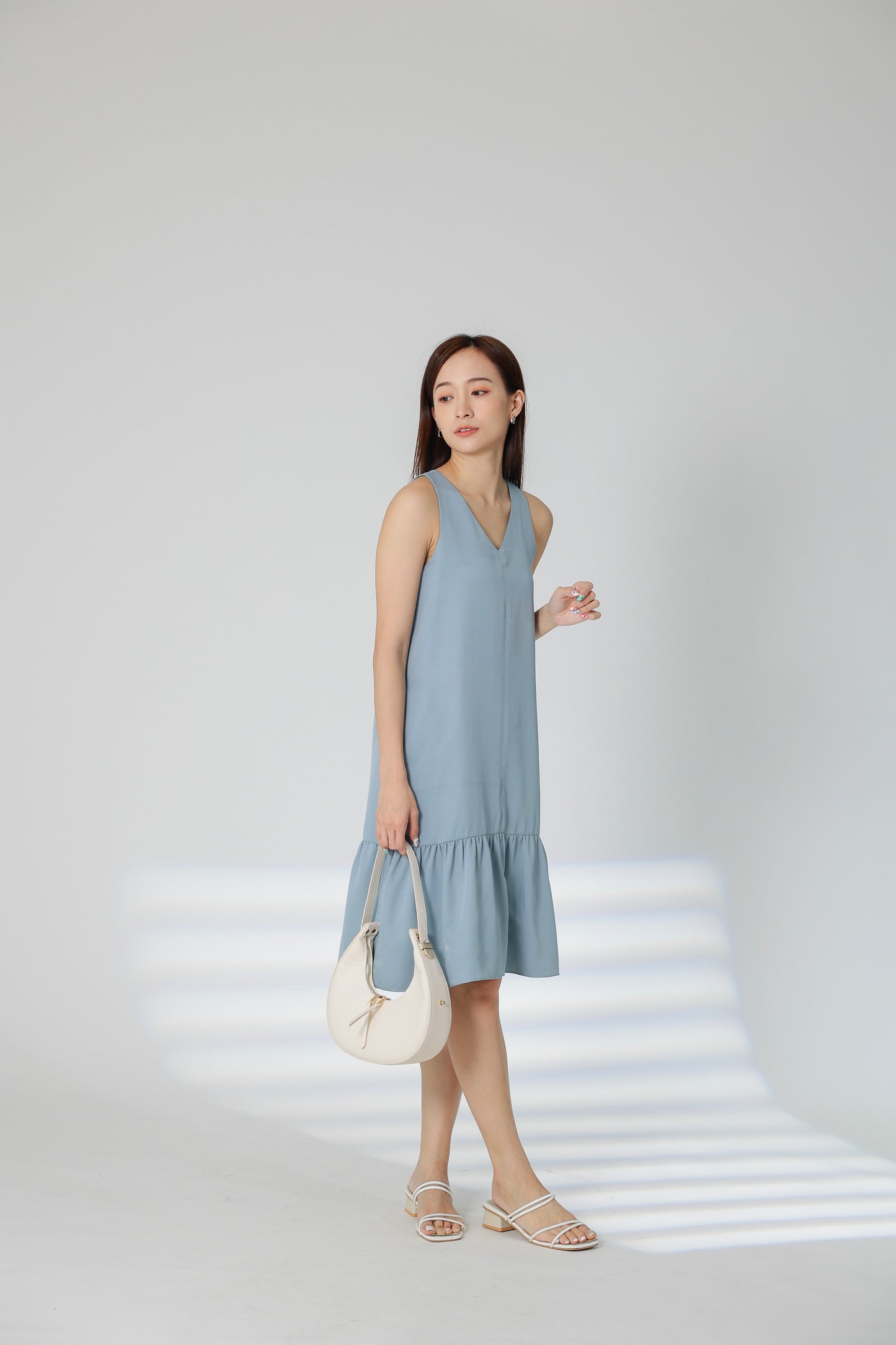 Dania Ruffles Shift Dress - Blue