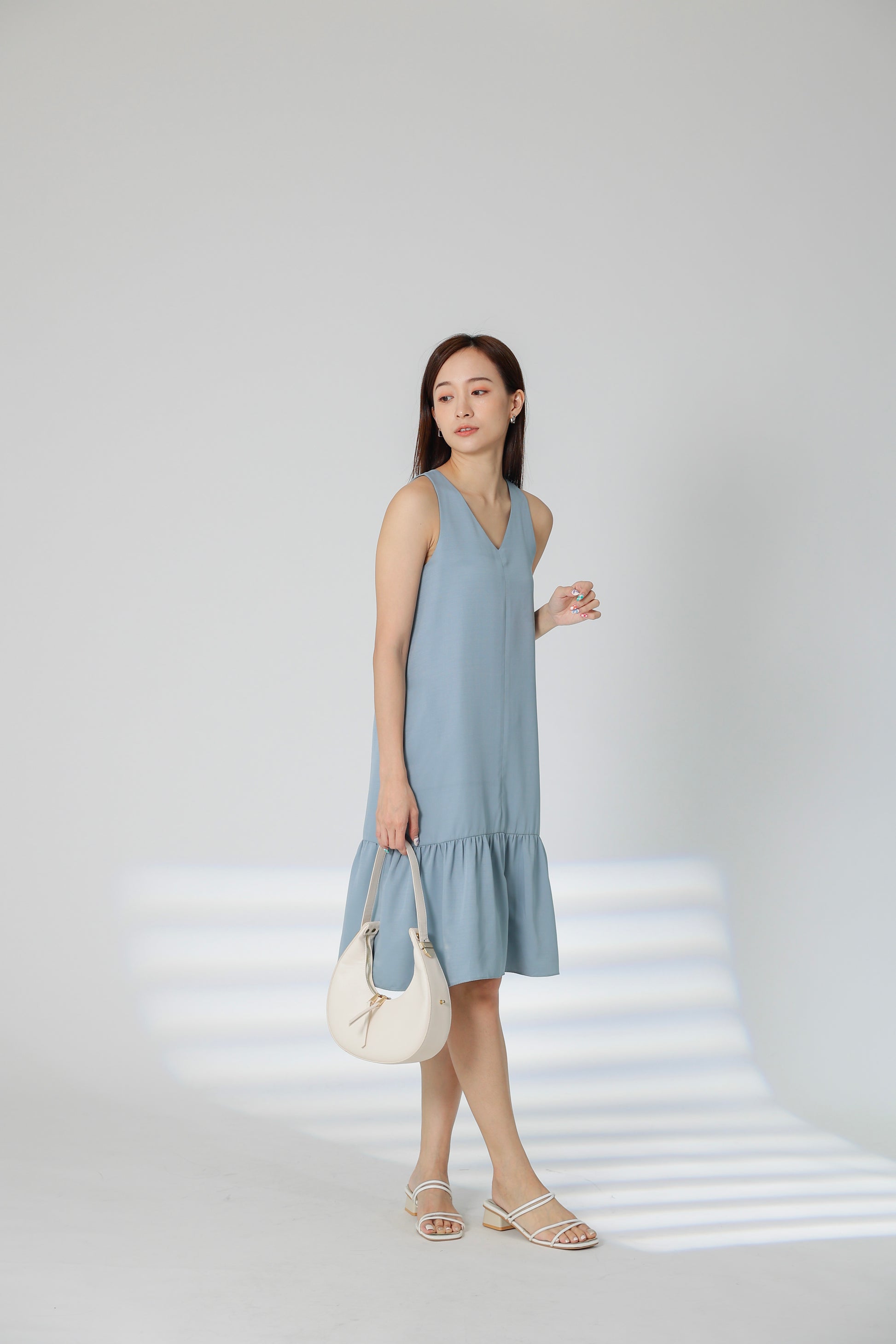 Dania Ruffles Shift Dress - Blue